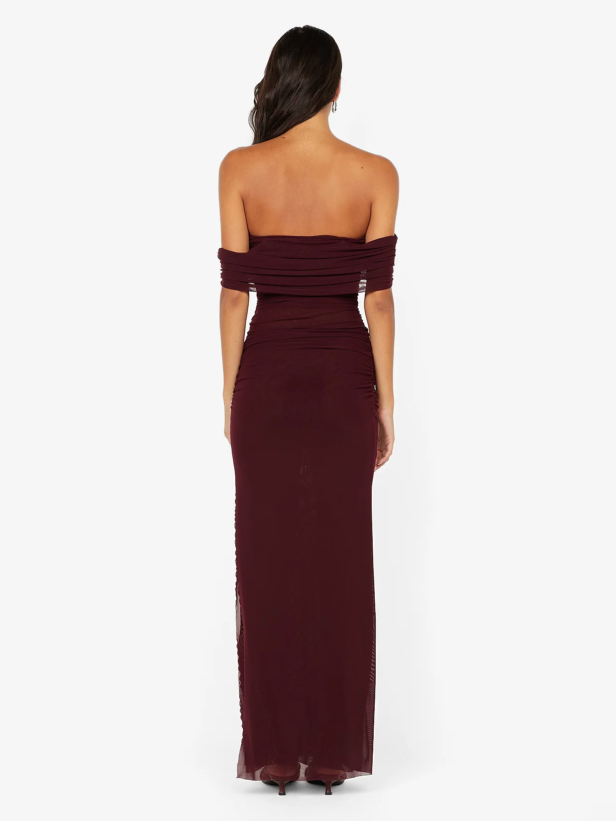POPPY GATHERED MAXI DRESS - PLUM - Image 4