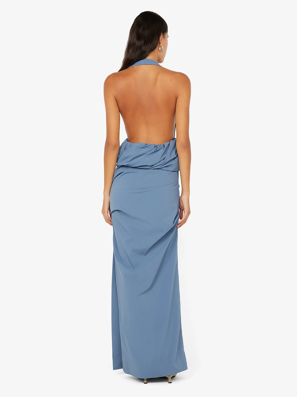 PRISCILLA BUBBLE MAXI DRESS - STEEL BLUE - Image 5