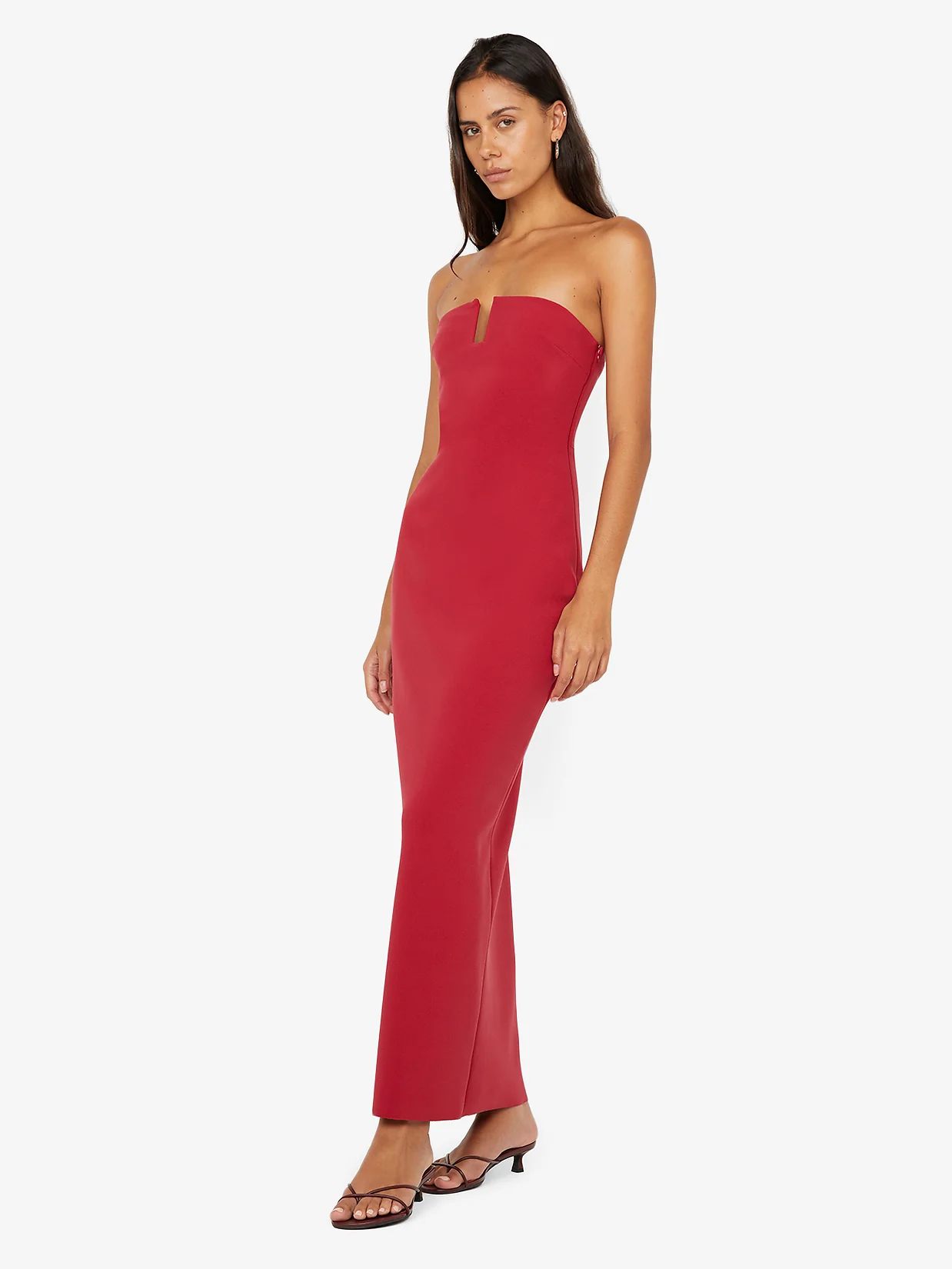RAFI STRAPLESS DRESS - CHERRY - Image 2
