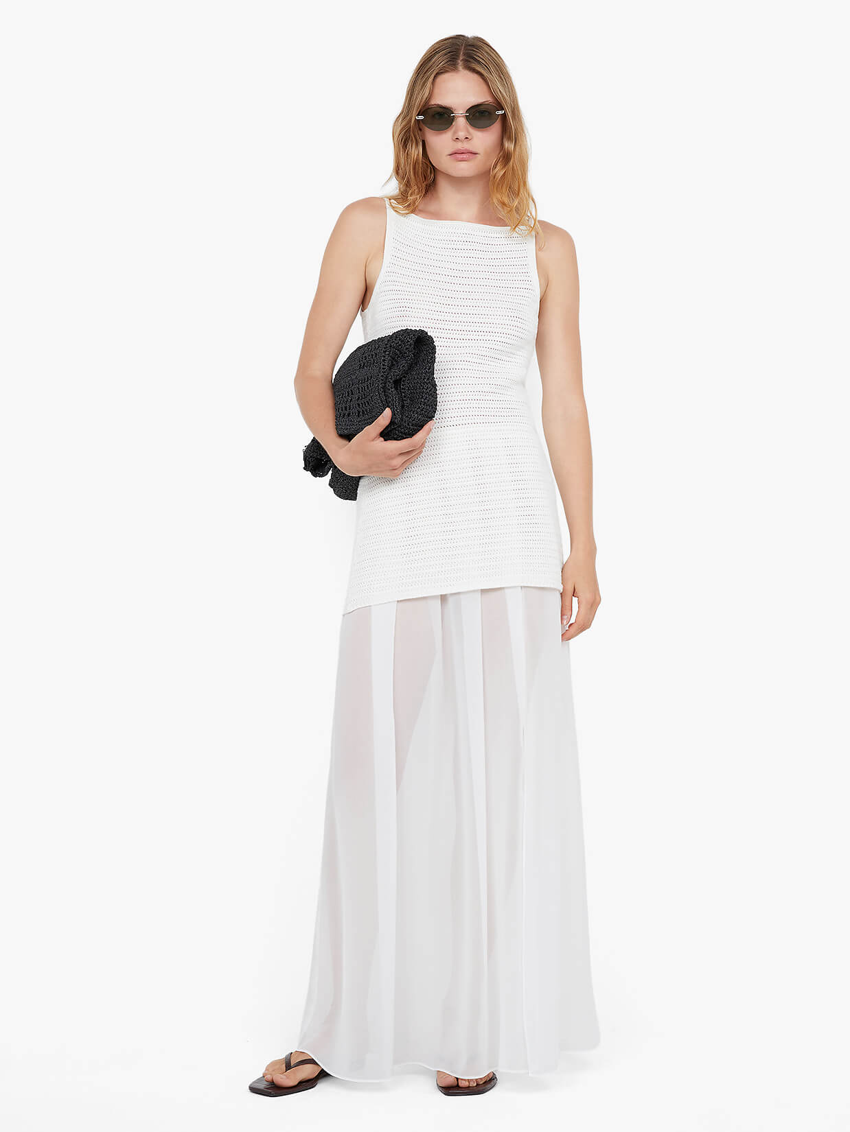 RAVYN BOAT NECK TOP - WHITE