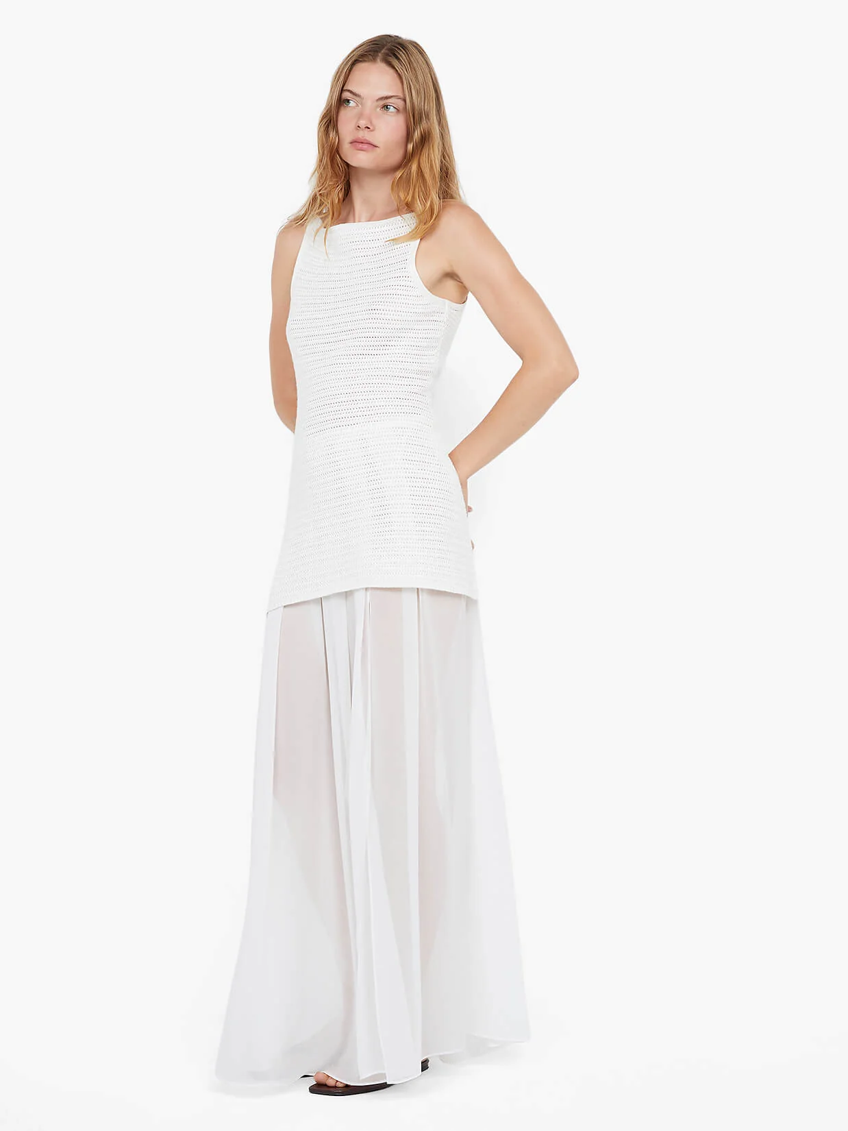 RAVYN BOAT NECK TOP - WHITE - Image 2