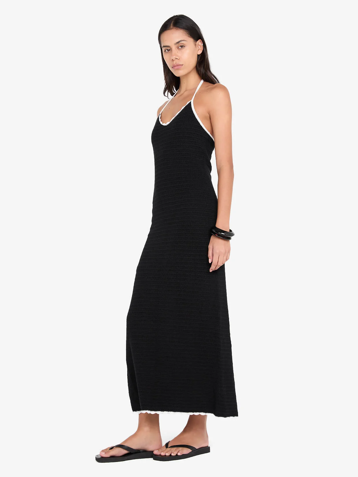 RAVYN HALTER MAXI DRESS - BLACK/WHITE - Image 2