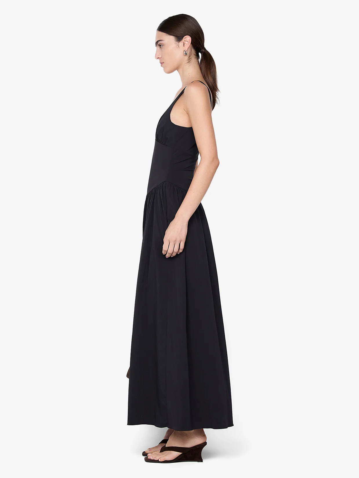 REID ASYM MAXI DRESS - BLACK - Image 2