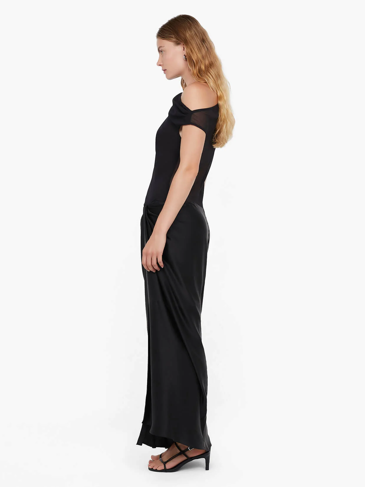 RHONE ASYM MAXI DRESS - BLACK - Image 2