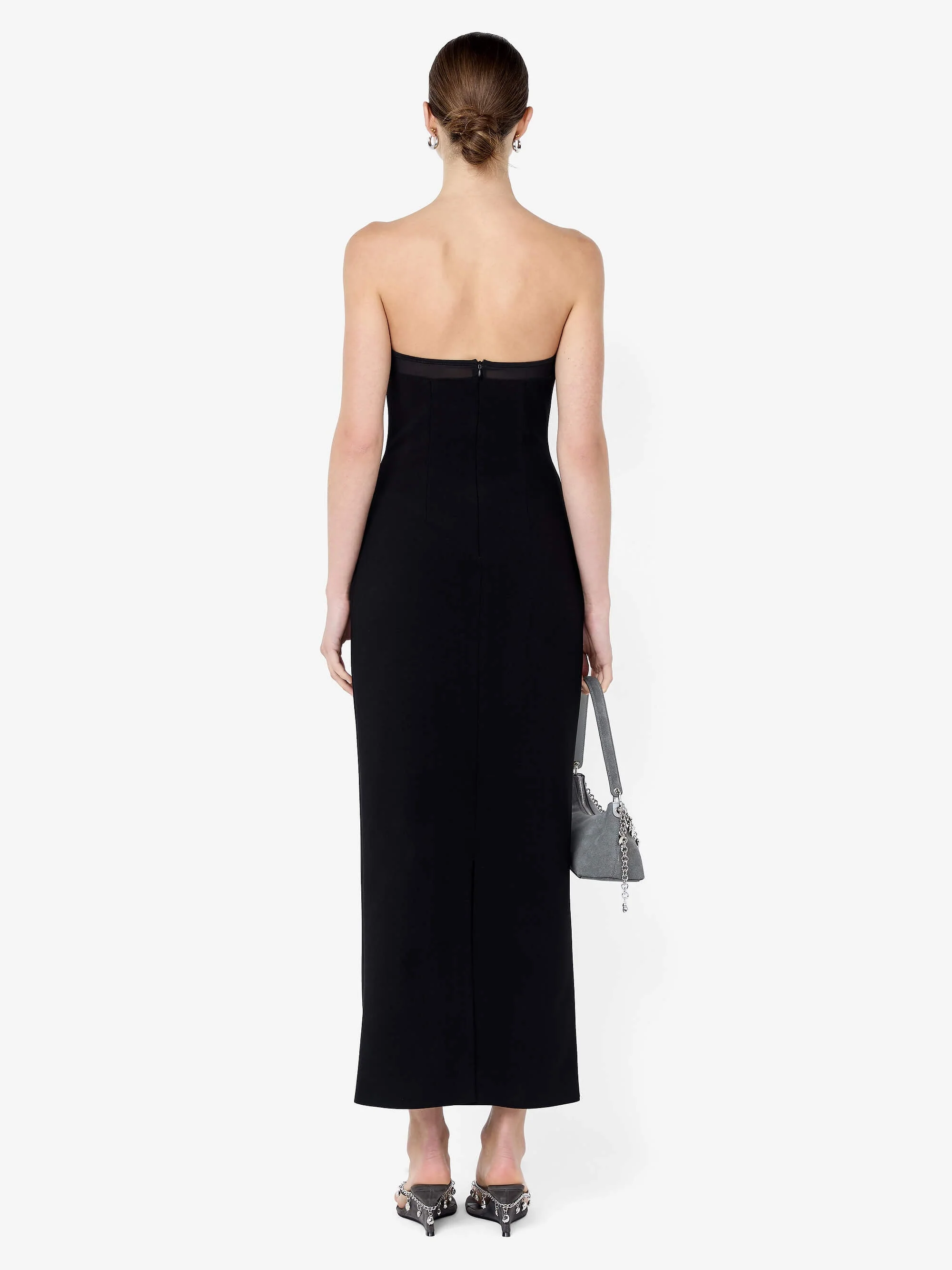 ROMEE STRAPLESS MIDI DRESS - BLACK - Image 4