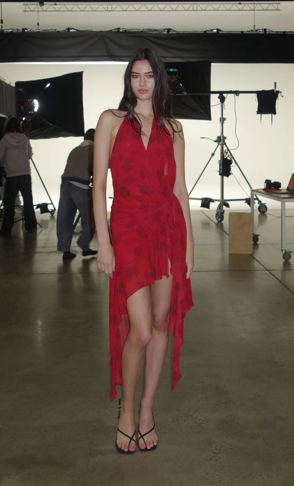 RUBY WRAP MIDI DRESS - CHERRY FLORAL - Image 2