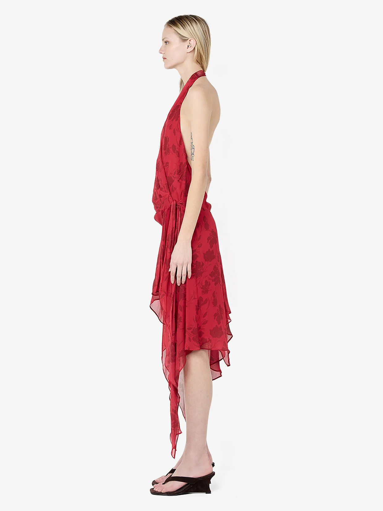 RUBY WRAP MIDI DRESS - CHERRY FLORAL - Image 5
