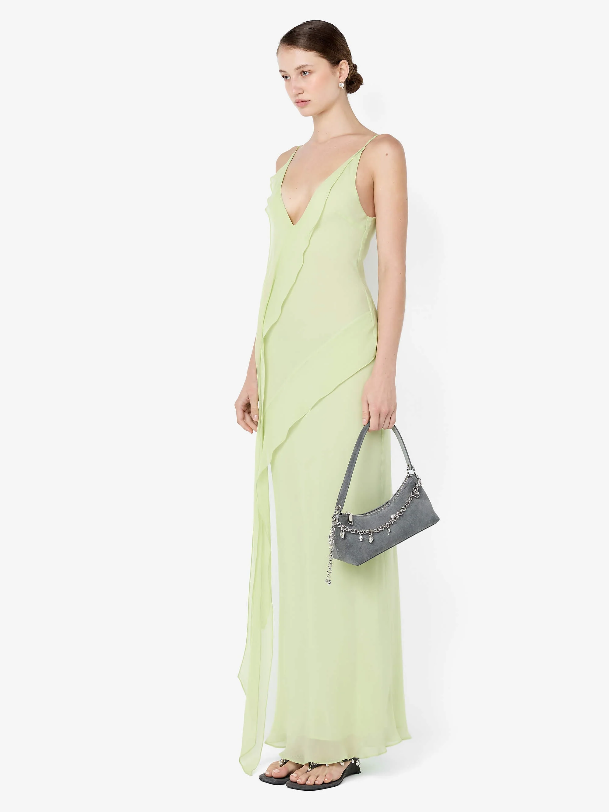 SABRINA ASYM MAXI DRESS - WASABI - Image 2