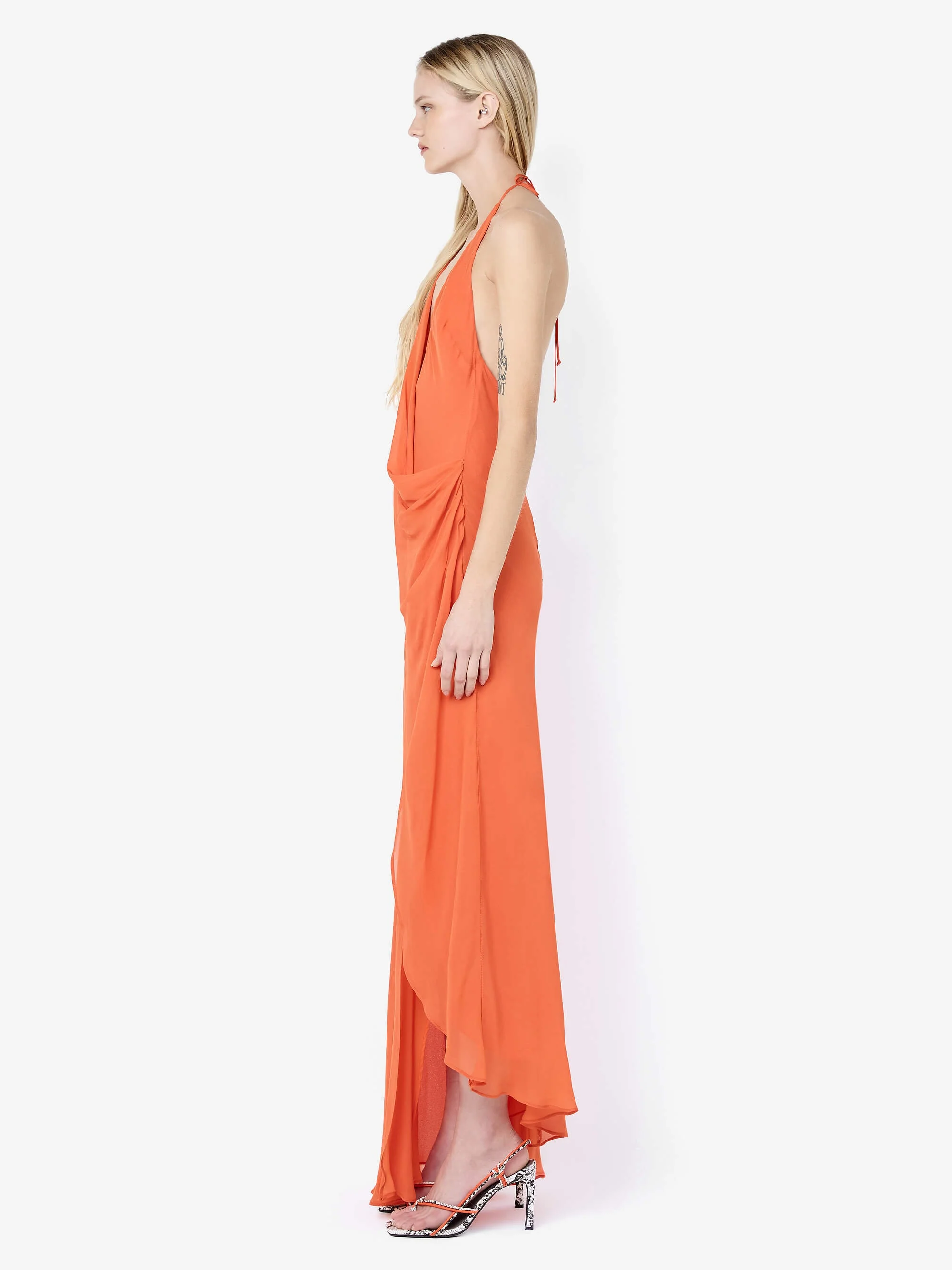 SABRINA DRAPE MAXI DRESS - PERSIMMON - Image 4