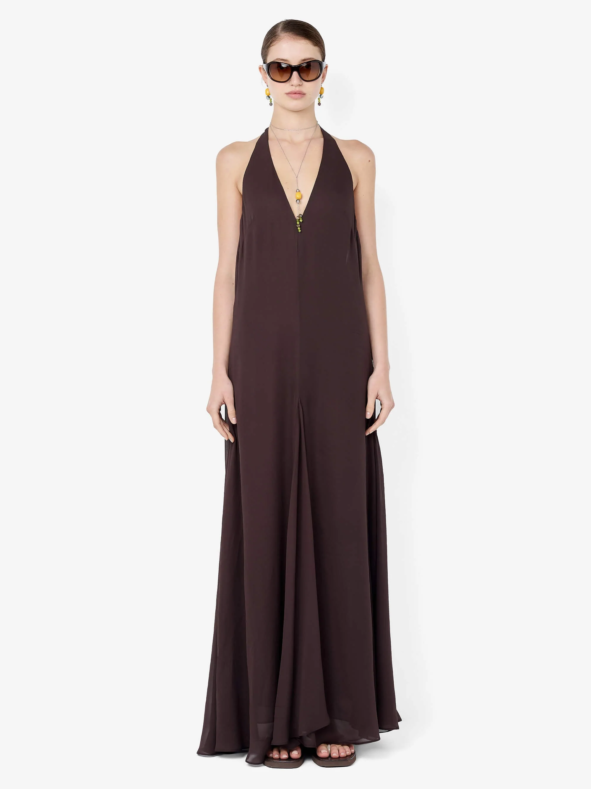 SABRINA TRAPEZE DRESS - DARK CHOCOLATE