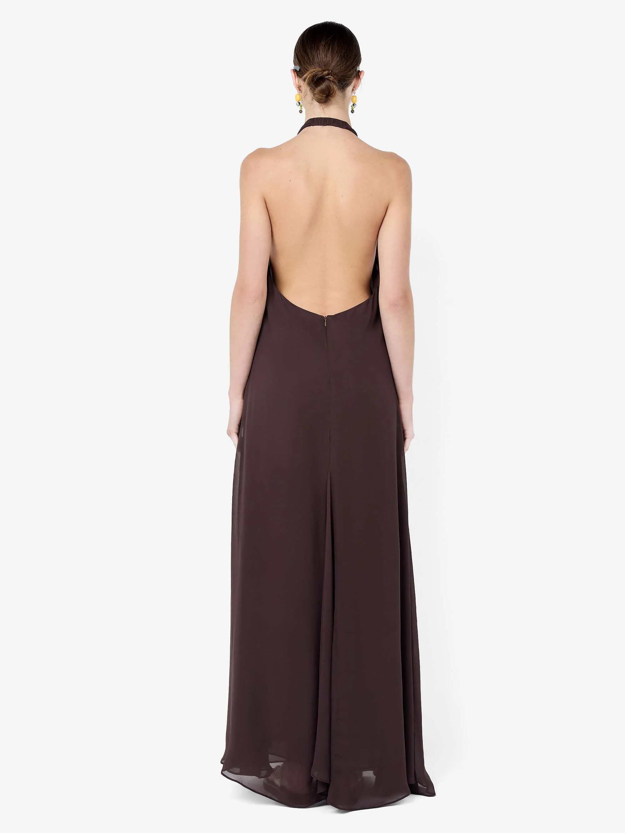 SABRINA TRAPEZE DRESS - DARK CHOCOLATE - Image 4