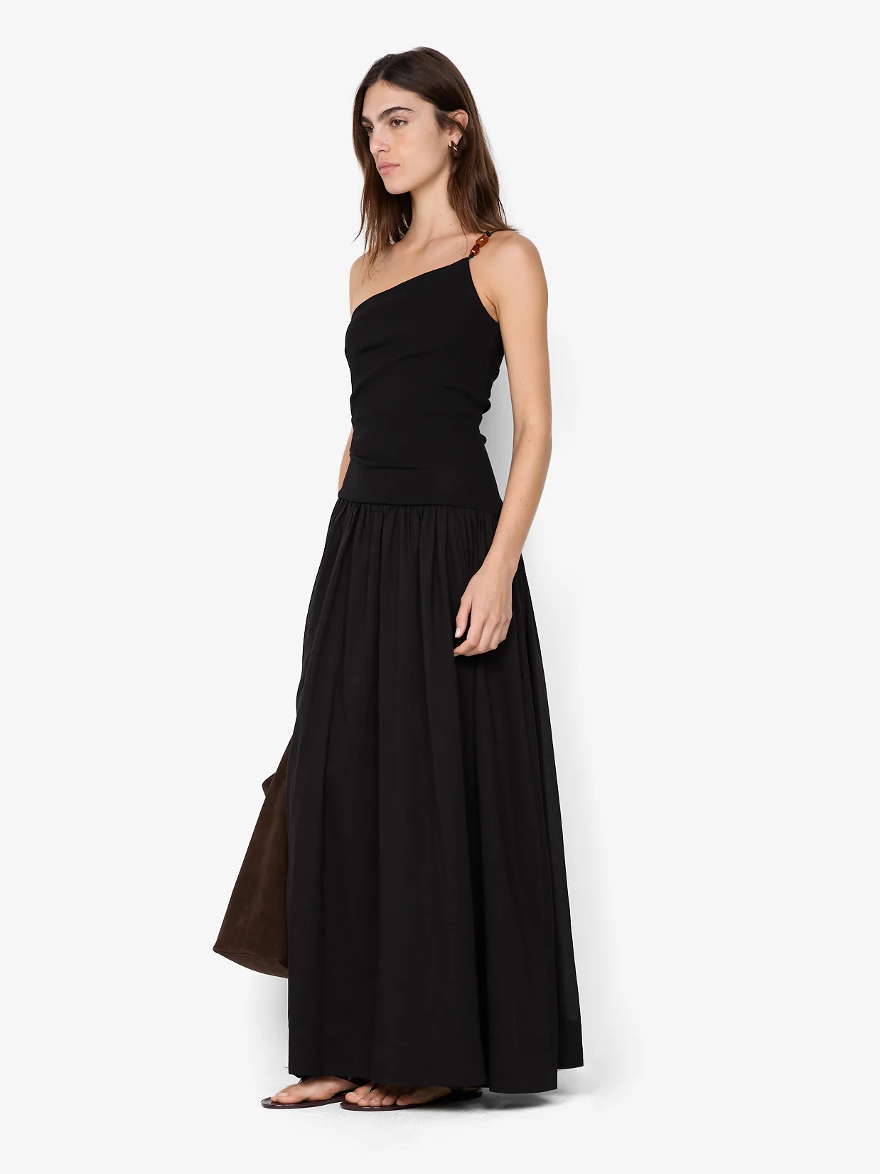 SABRINE ASYM MAXI DRESS - BLACK - Image 2