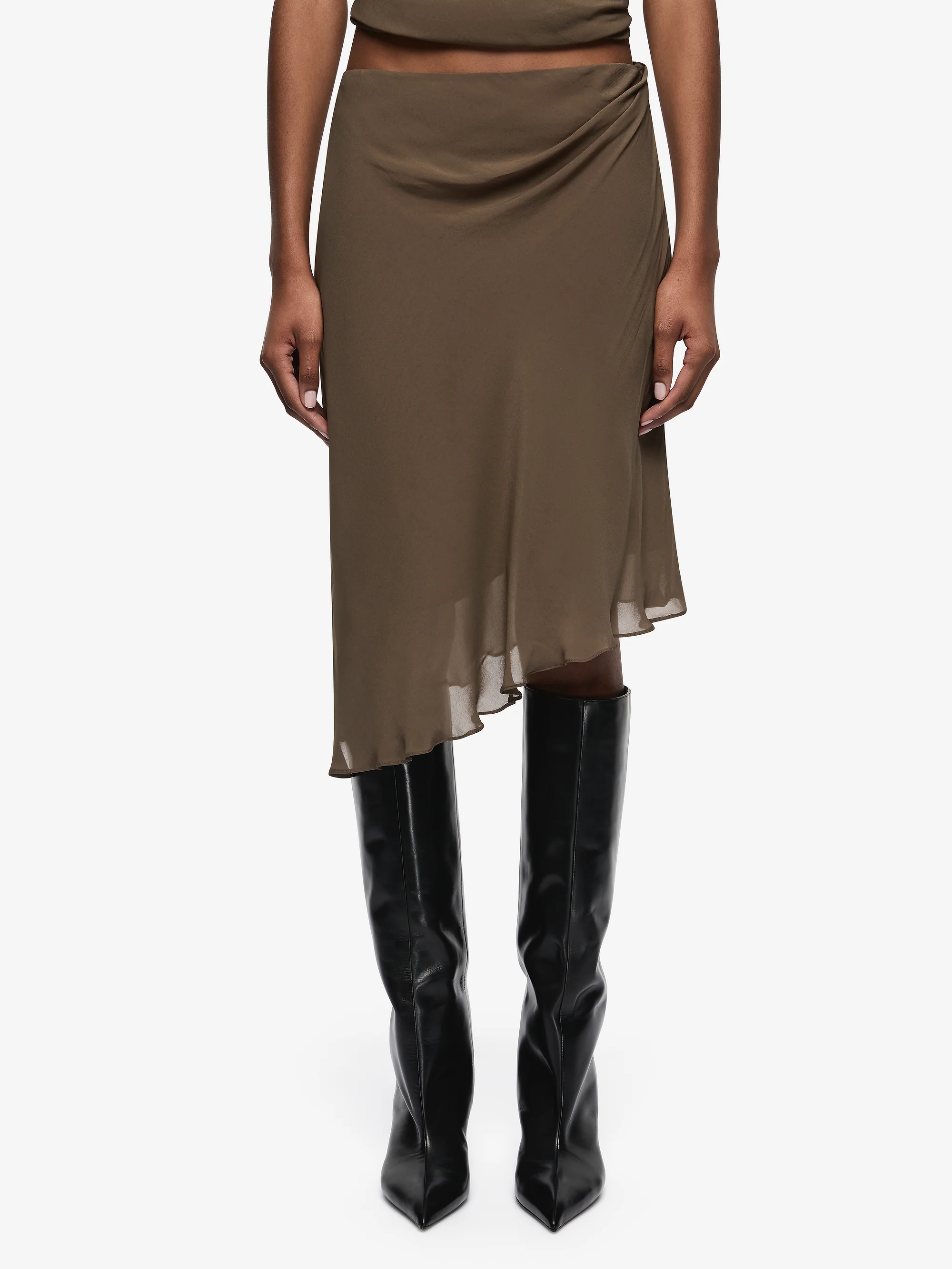 SAMANTHA ASYM SKIRT - TWIG - Image 2