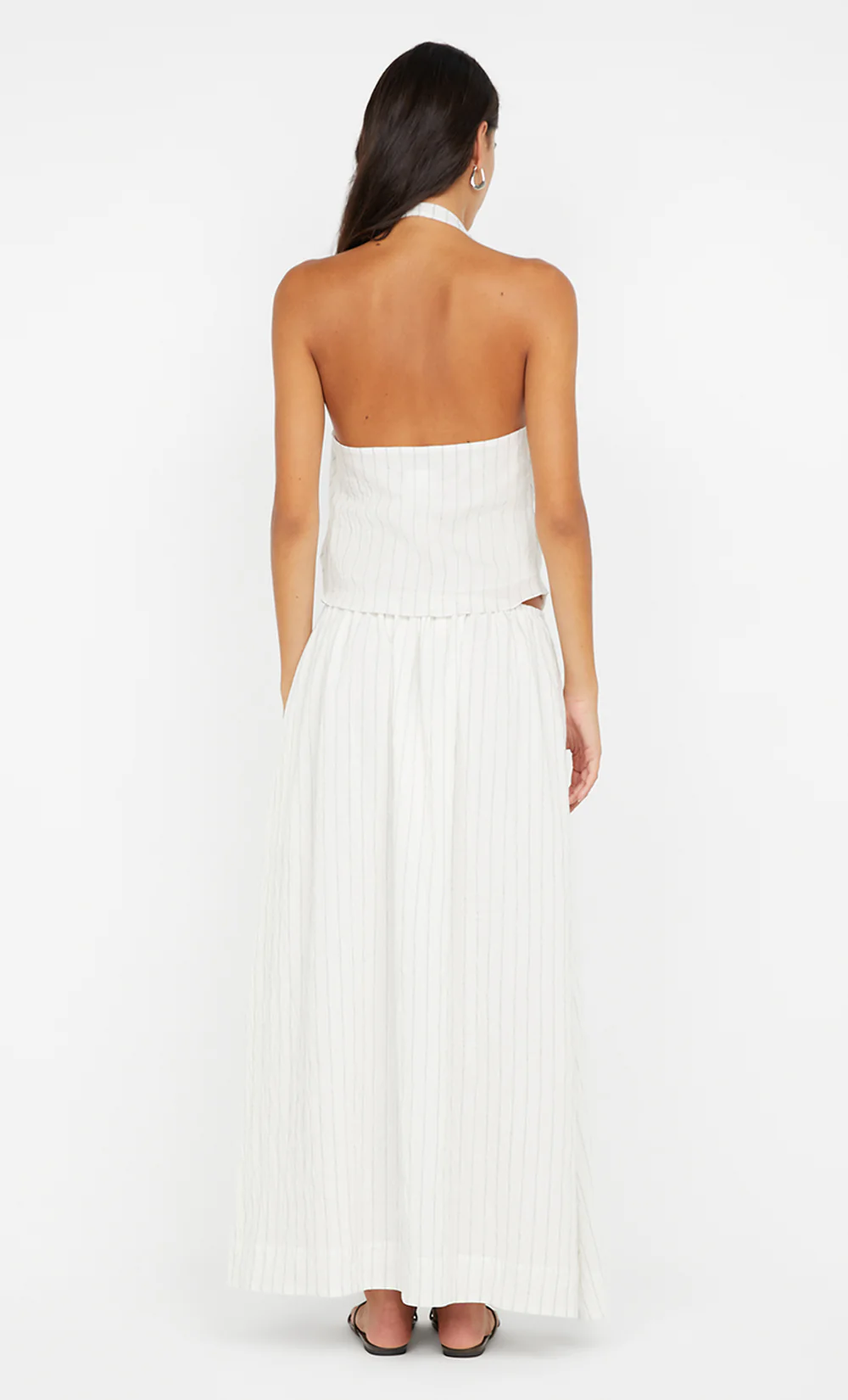 SASKI HALTER TOP - WHITE/BLACK STRIPE - Image 2
