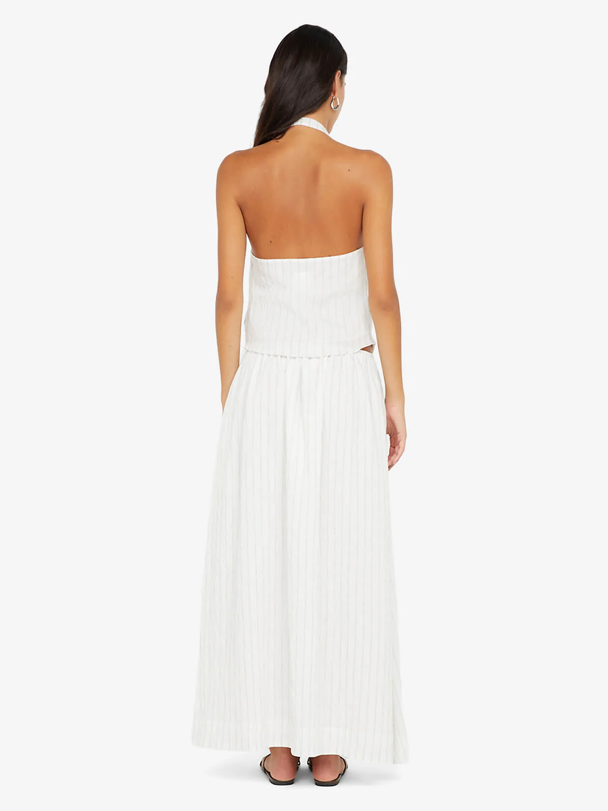 SASKI MAXI SKIRT - WHITE/BLACK STRIPE - Image 3
