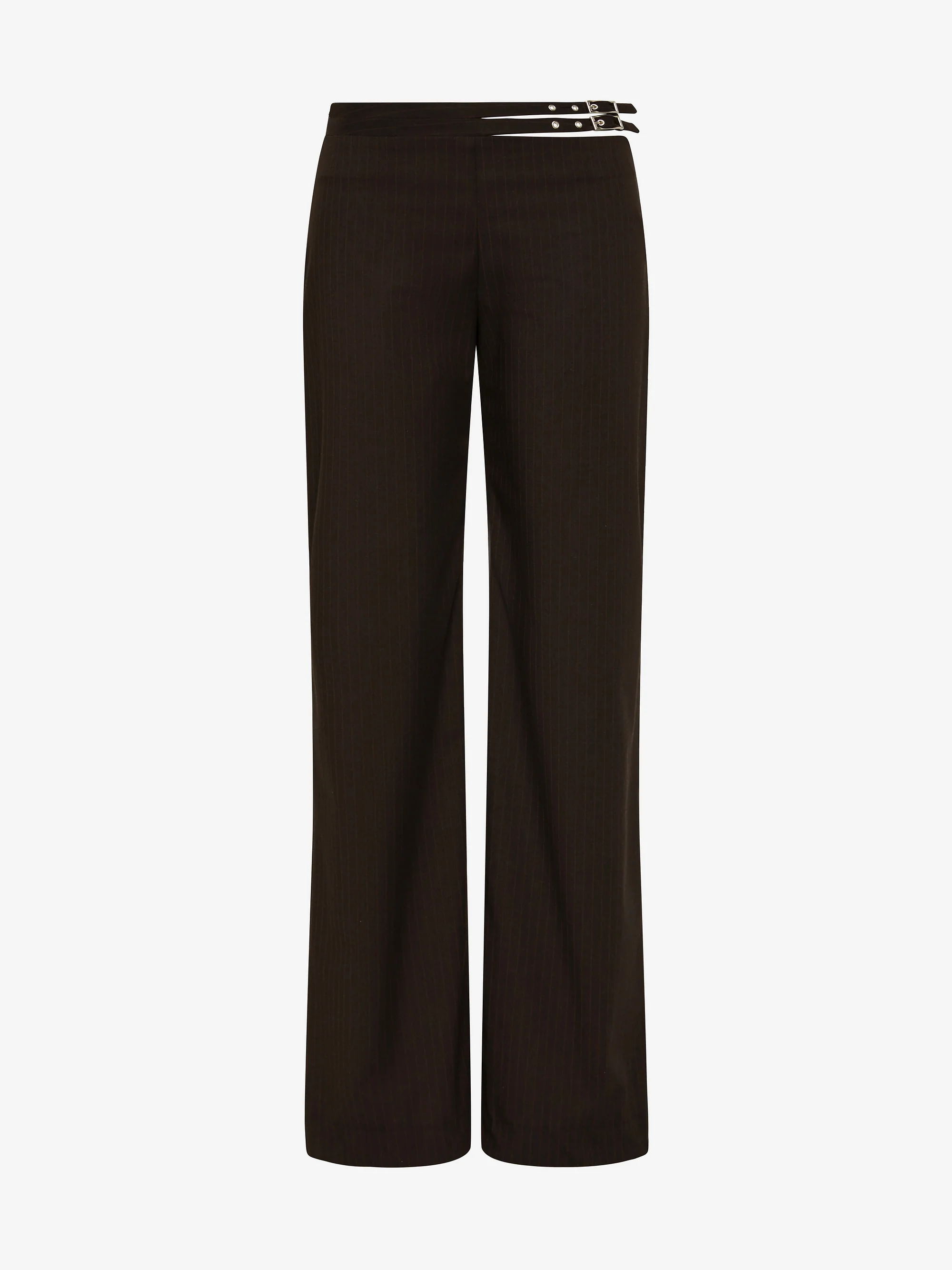 SAZRIEL BUCKLE PANT - CHOC/AMBER STRIPE - Image 6