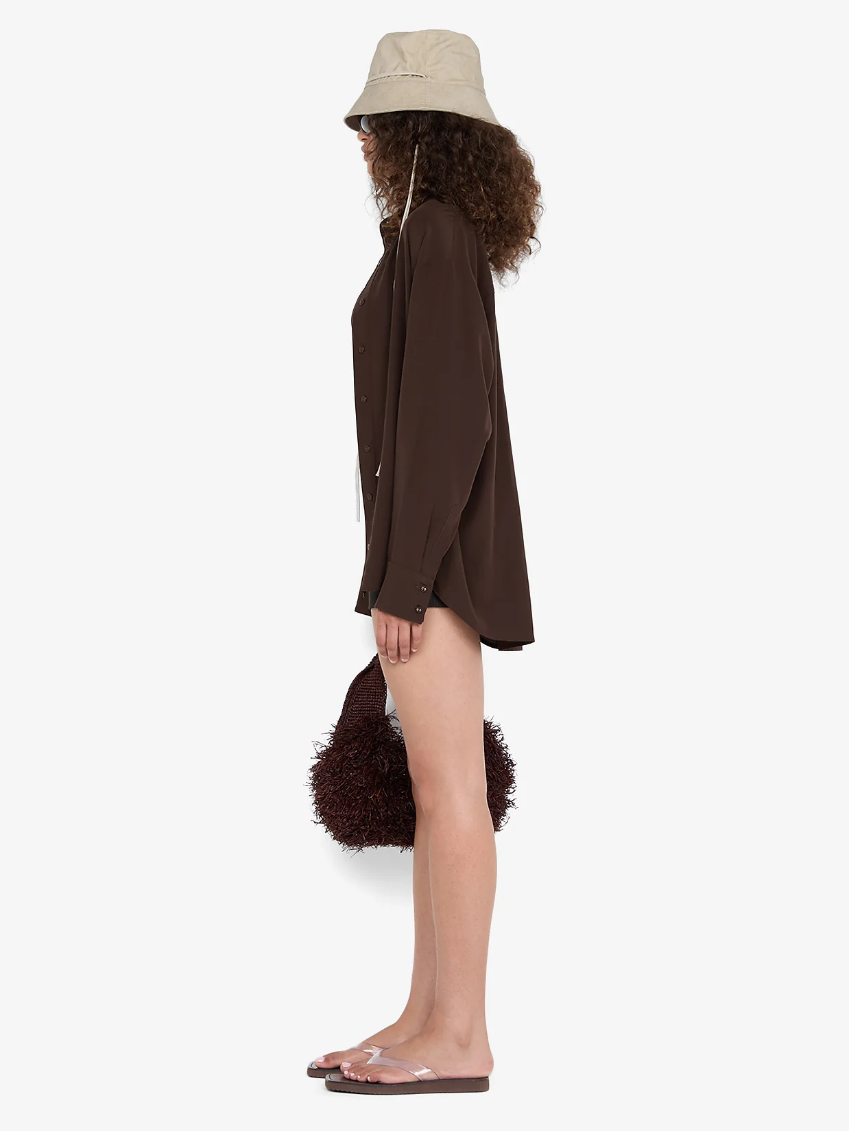 SILK SHIRT - CHOC - Image 3