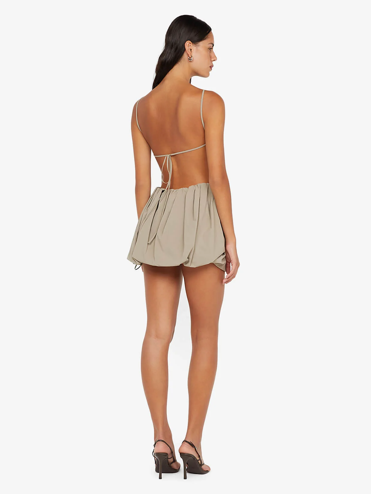 SLOAN BUBBLE MINI DRESS - TAUPE - Image 3