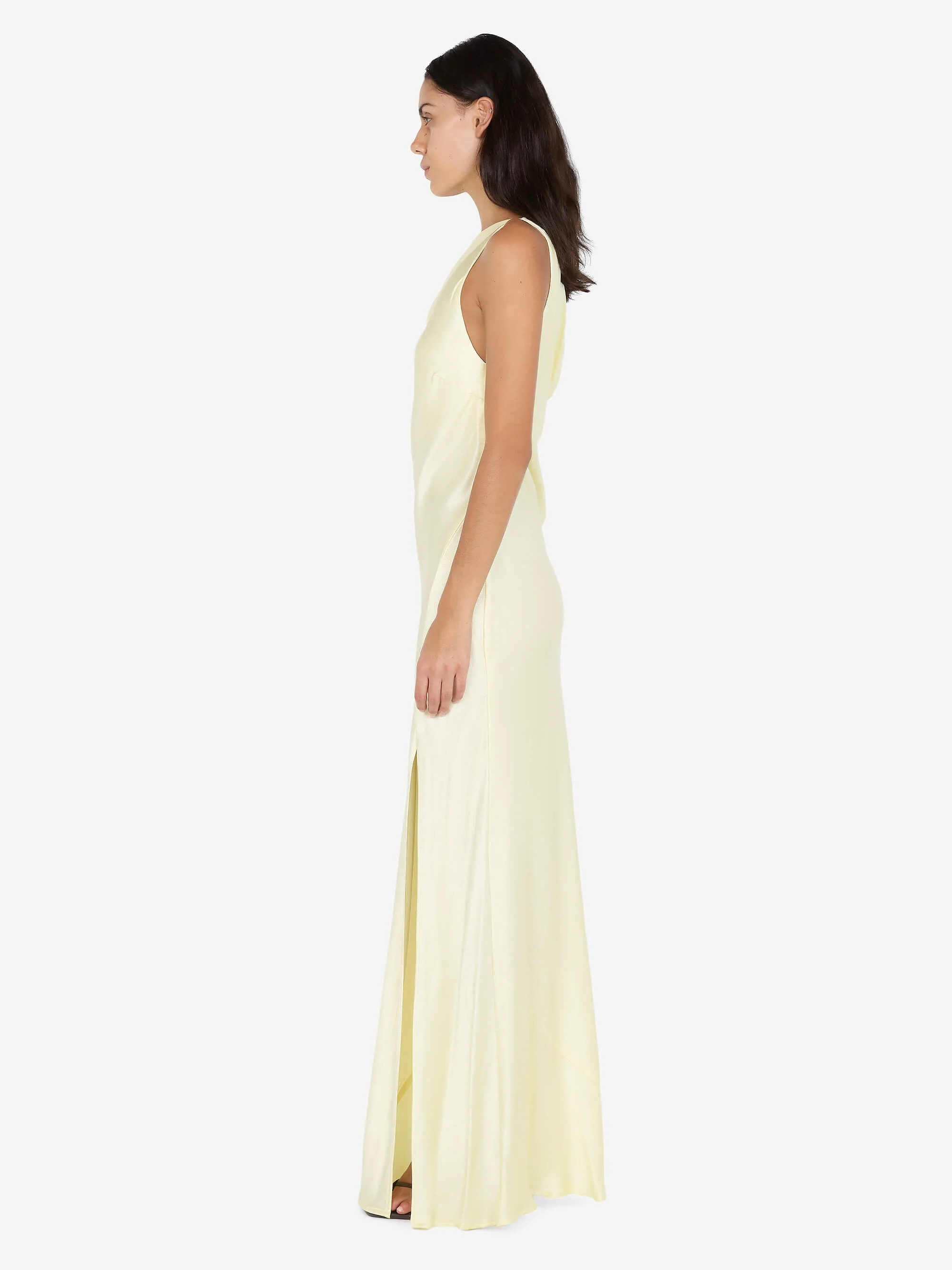 SOL ASYM DRESS - ICE YELLOW - Image 3