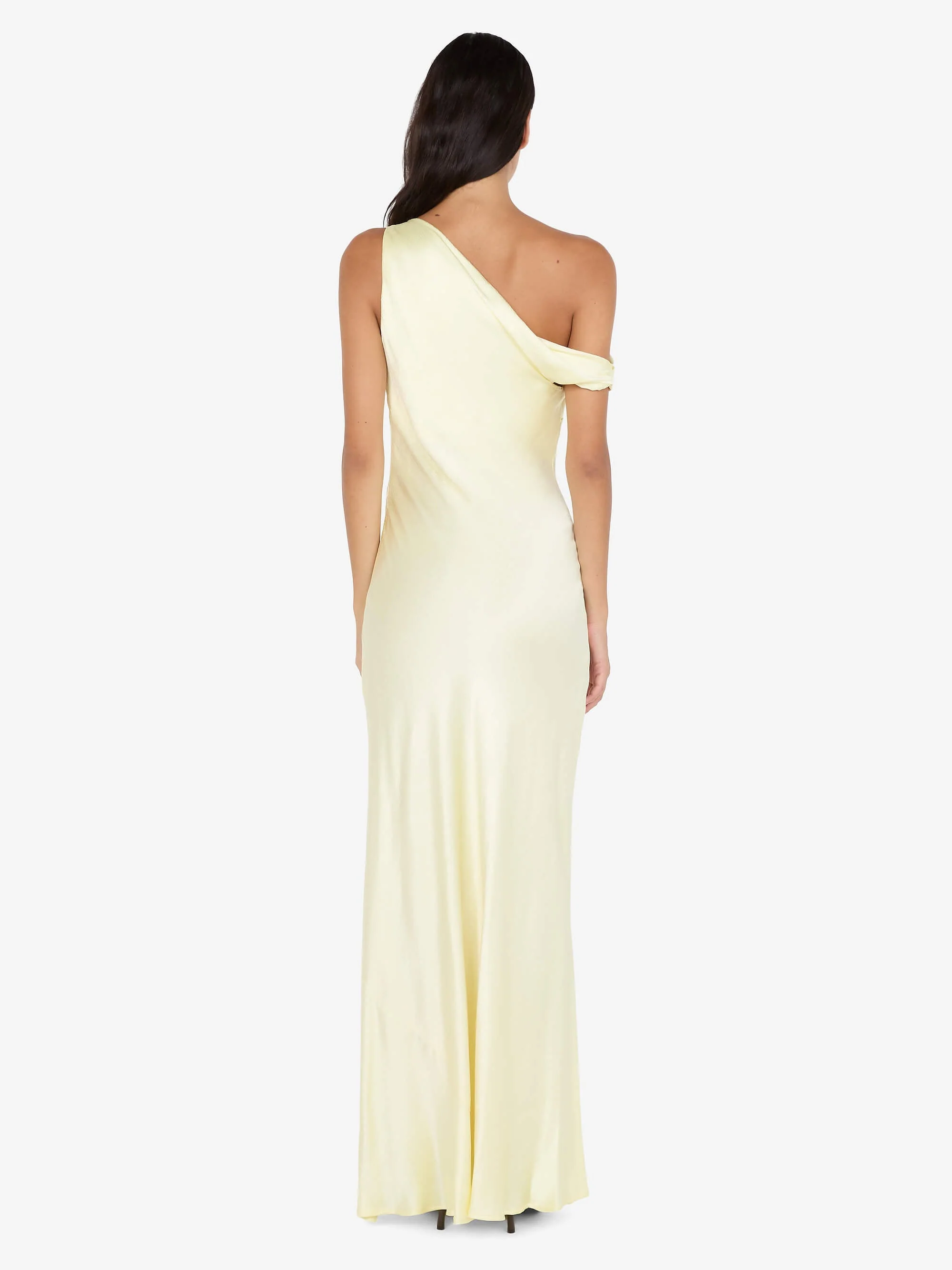 SOL ASYM DRESS - ICE YELLOW - Image 4