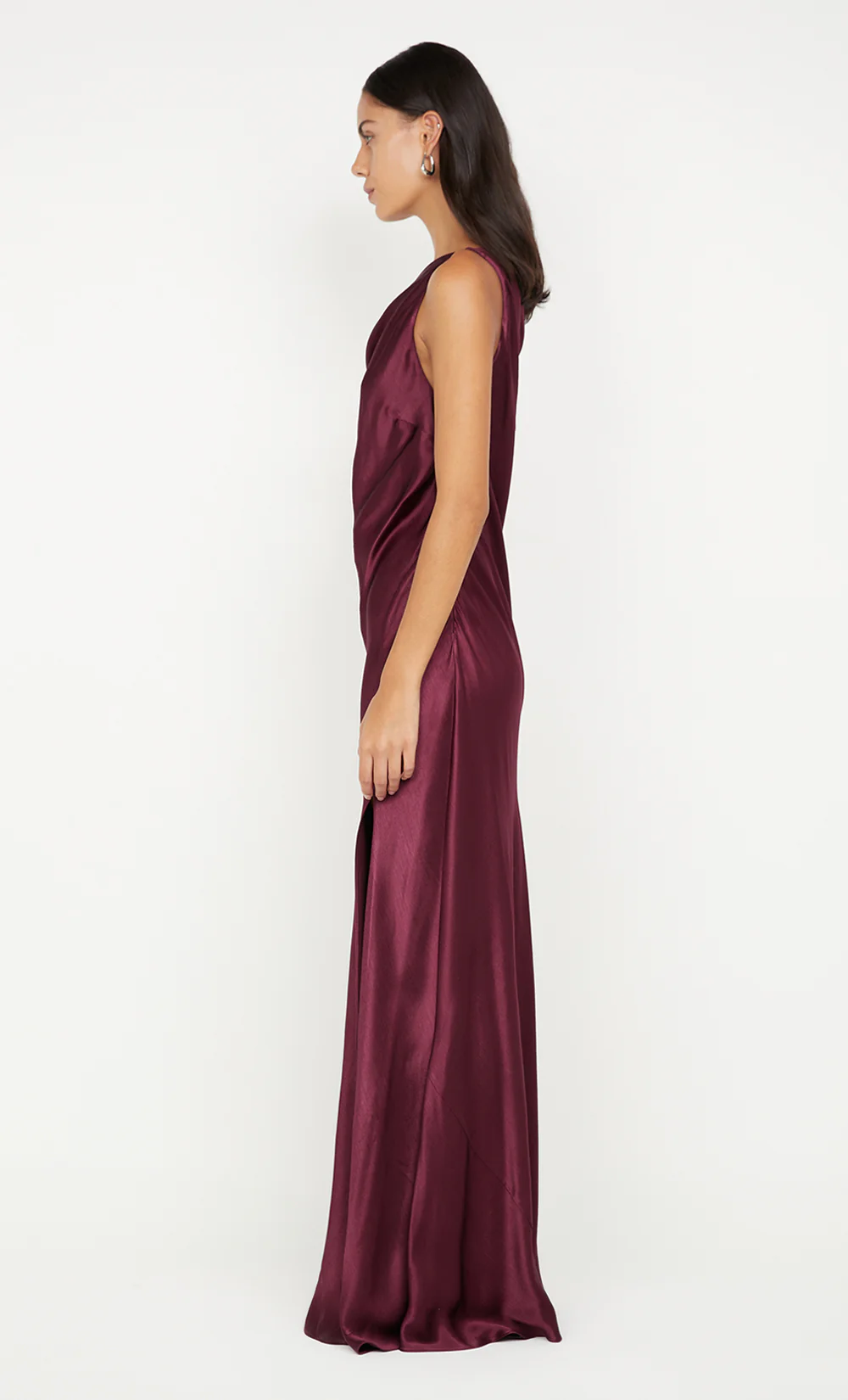 SOL ASYM DRESS - PLUM - Image 3