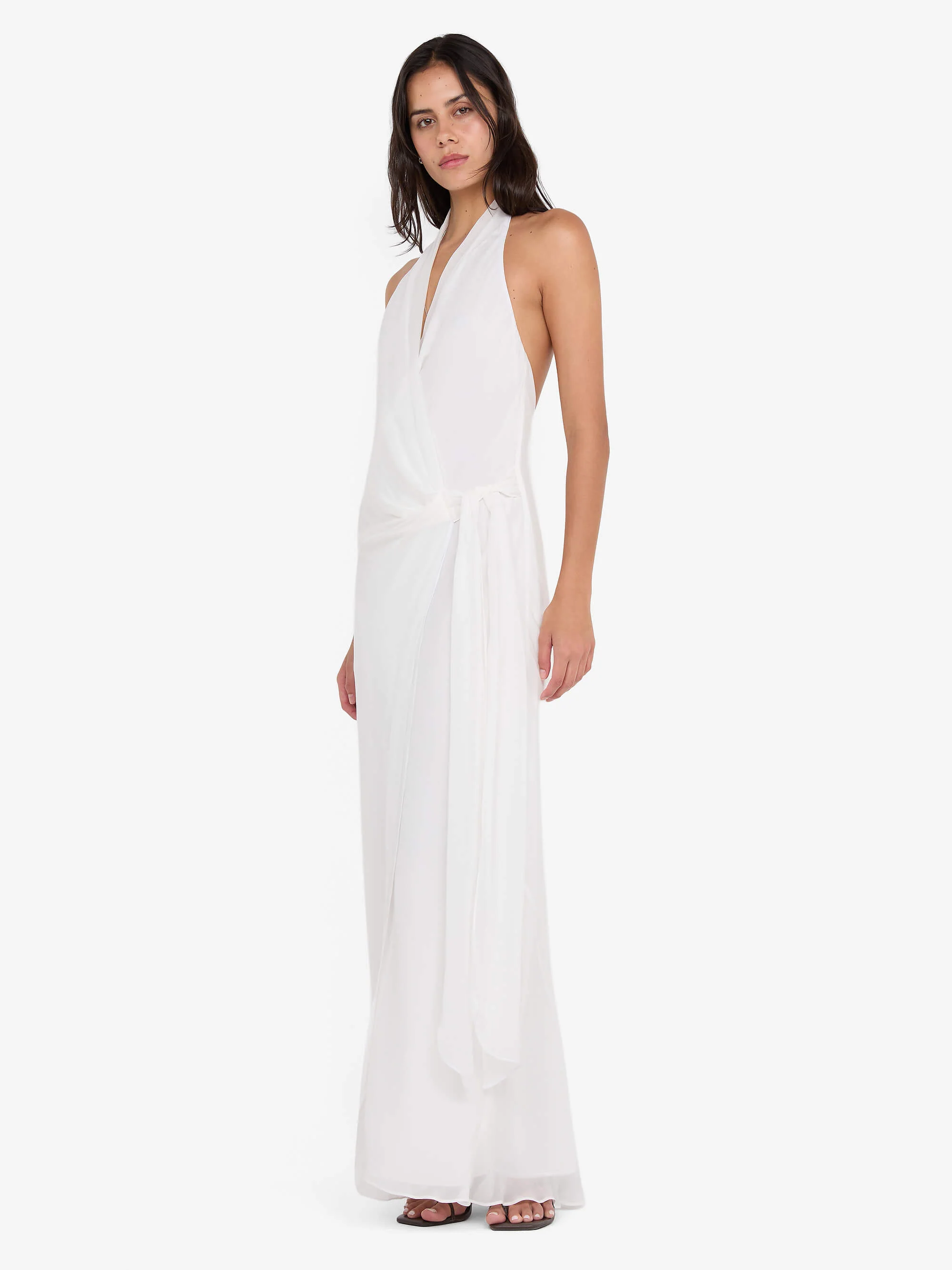 SONEVA WRAP DRESS - IVORY - Image 3