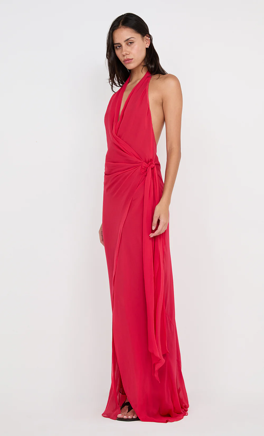 SONEVA WRAP DRESS - STRAWBERRY - Image 3