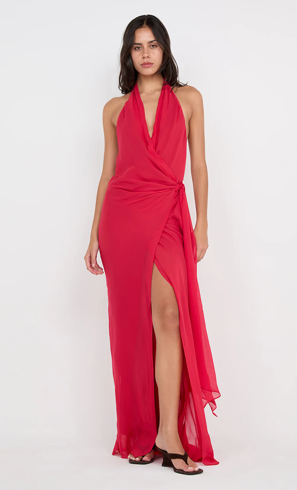 SONEVA WRAP DRESS - STRAWBERRY - Image 4