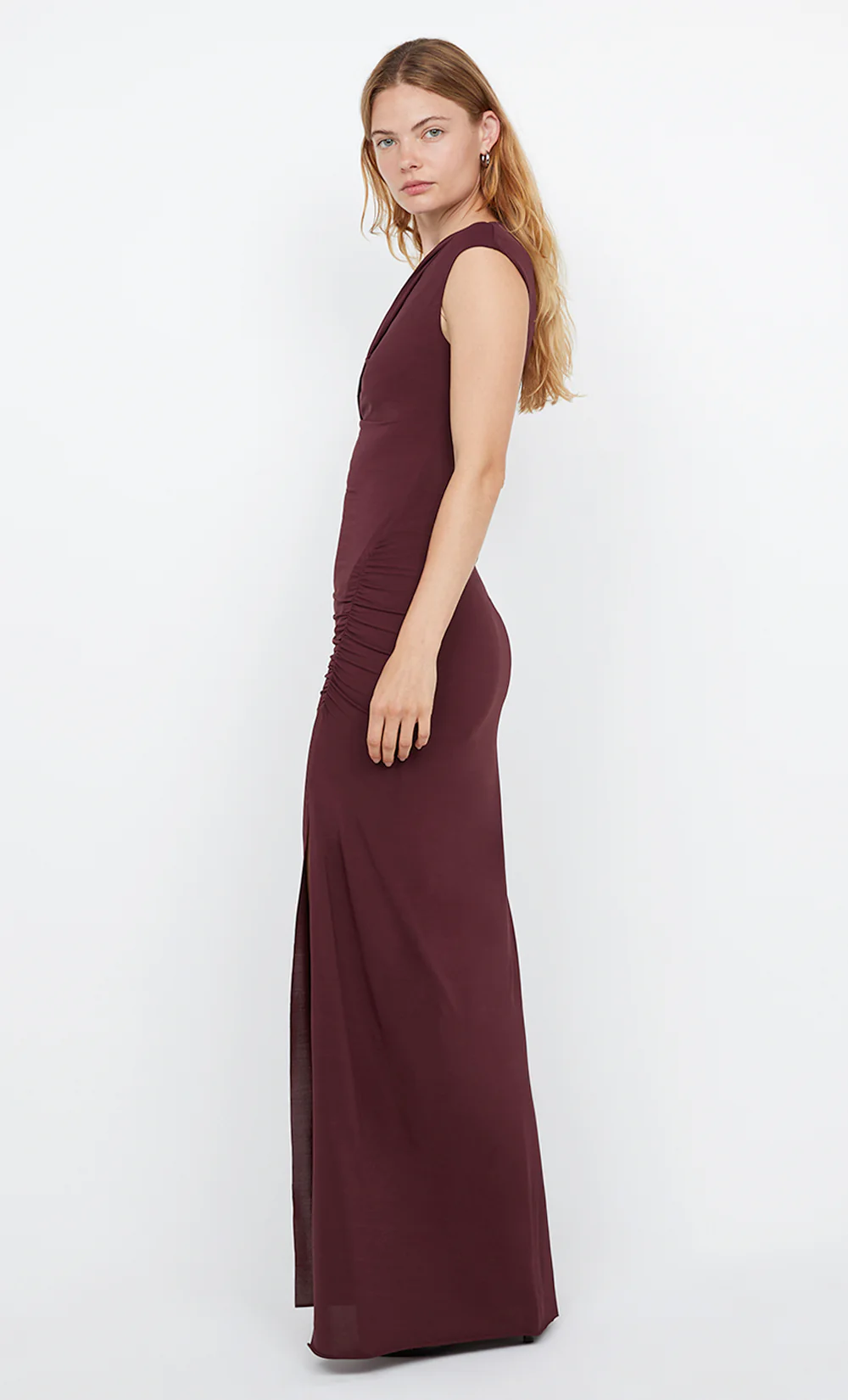 SONNIE ASYM MAXI DRESS - PLUM - Image 3