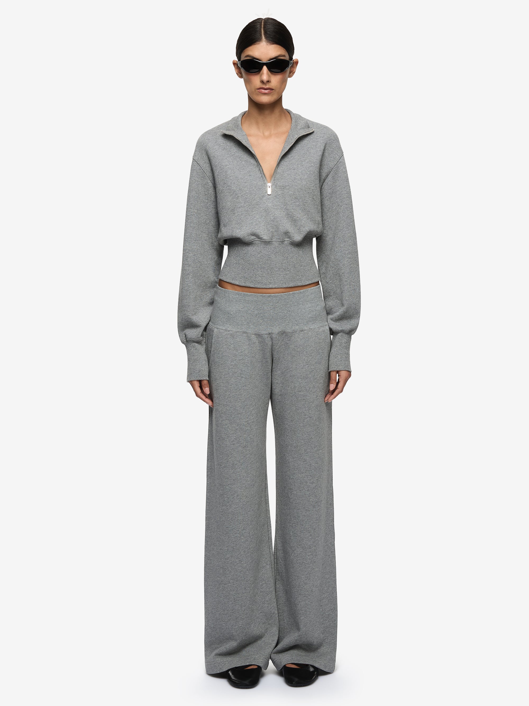 STEPH HALF ZIPPER JUMPER - GREY MARLE - Image 4