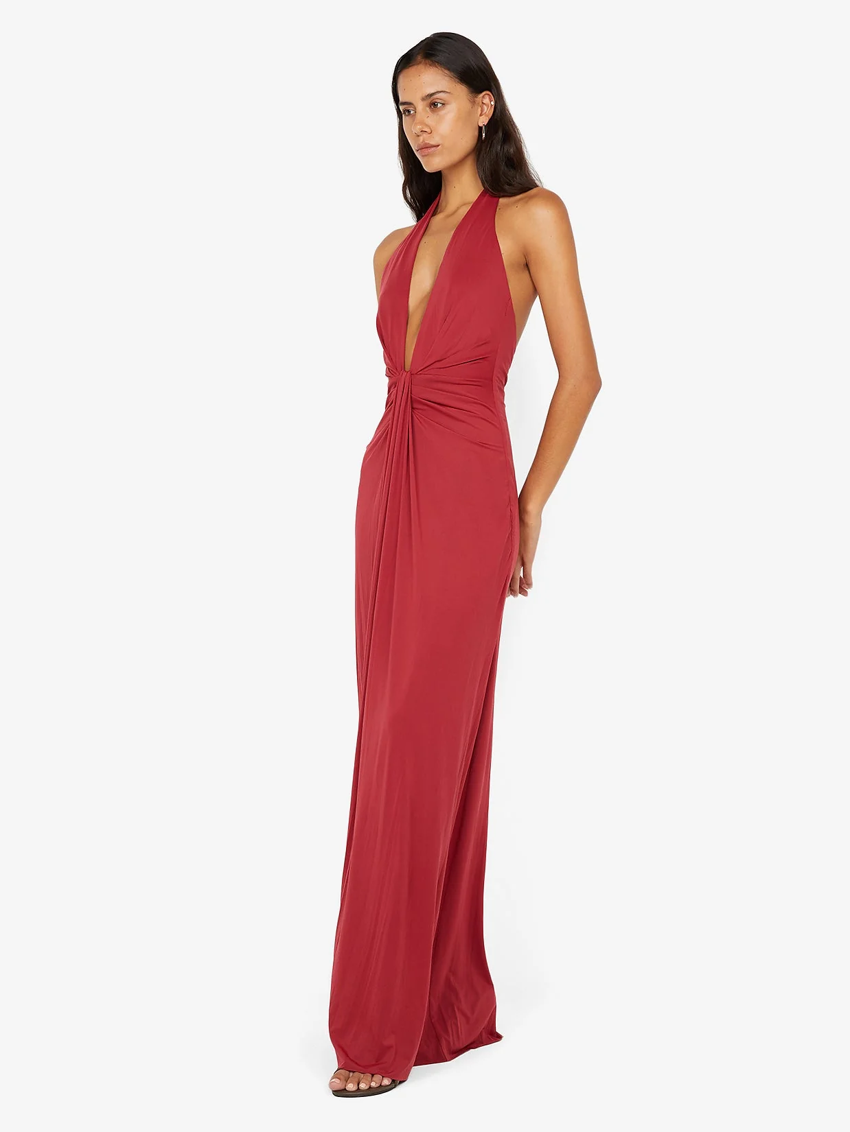 SUSIE PLUNGE MAXI DRESS - CHERRY - Image 3