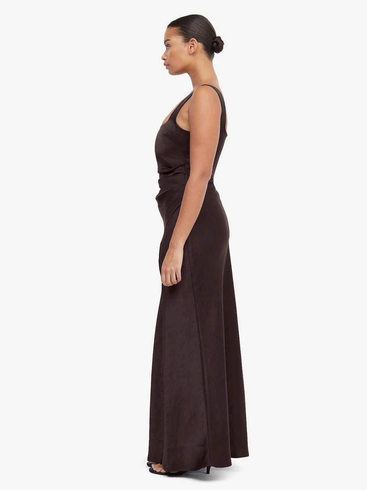 DREAMER SQUARE NECK DRESS - DARK CHOCOLATE - Image 3