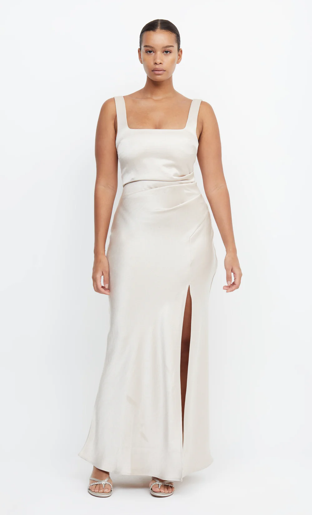 DREAMER SQUARE NECK DRESS - SAND - Image 2