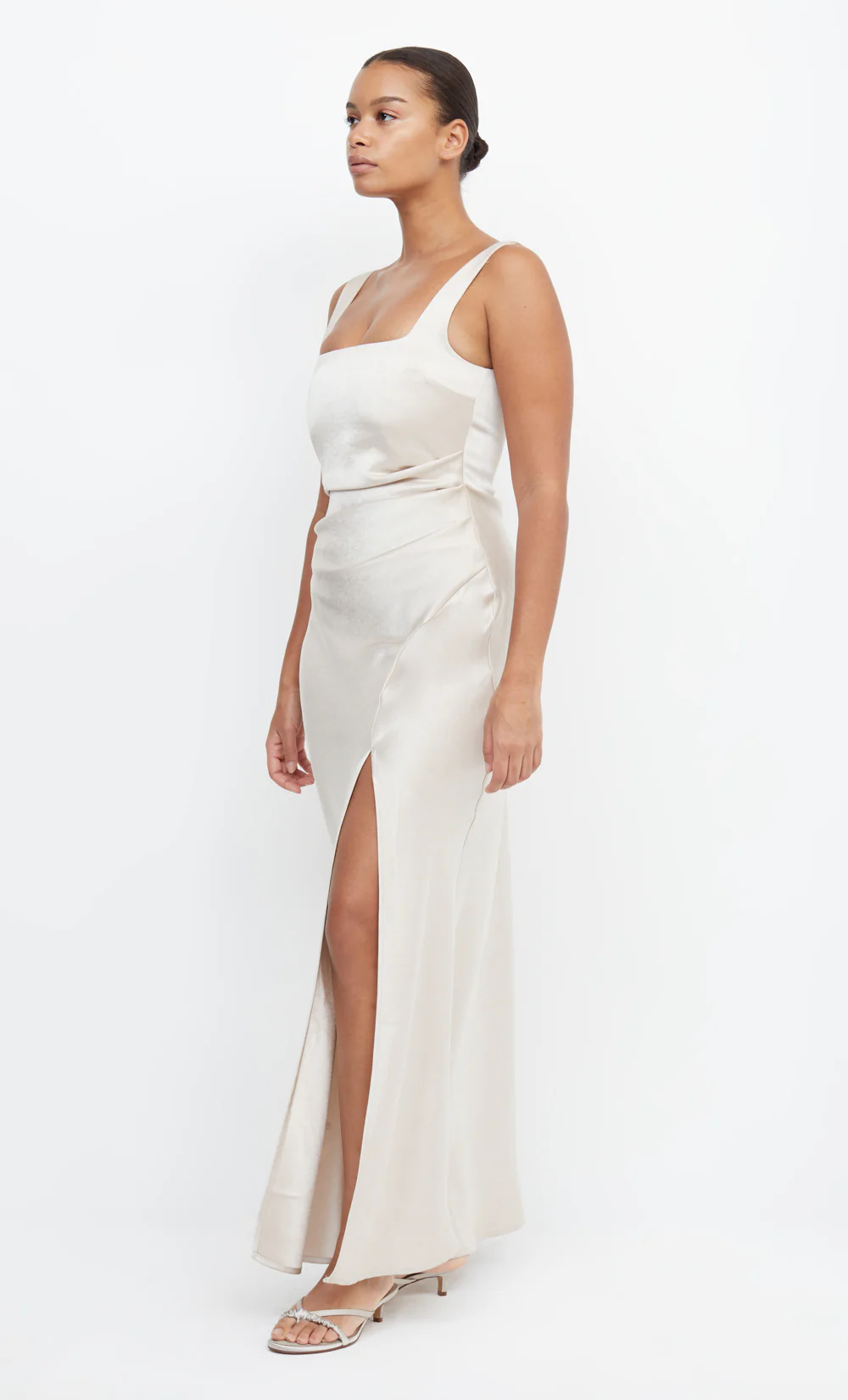 DREAMER SQUARE NECK DRESS - SAND - Image 4