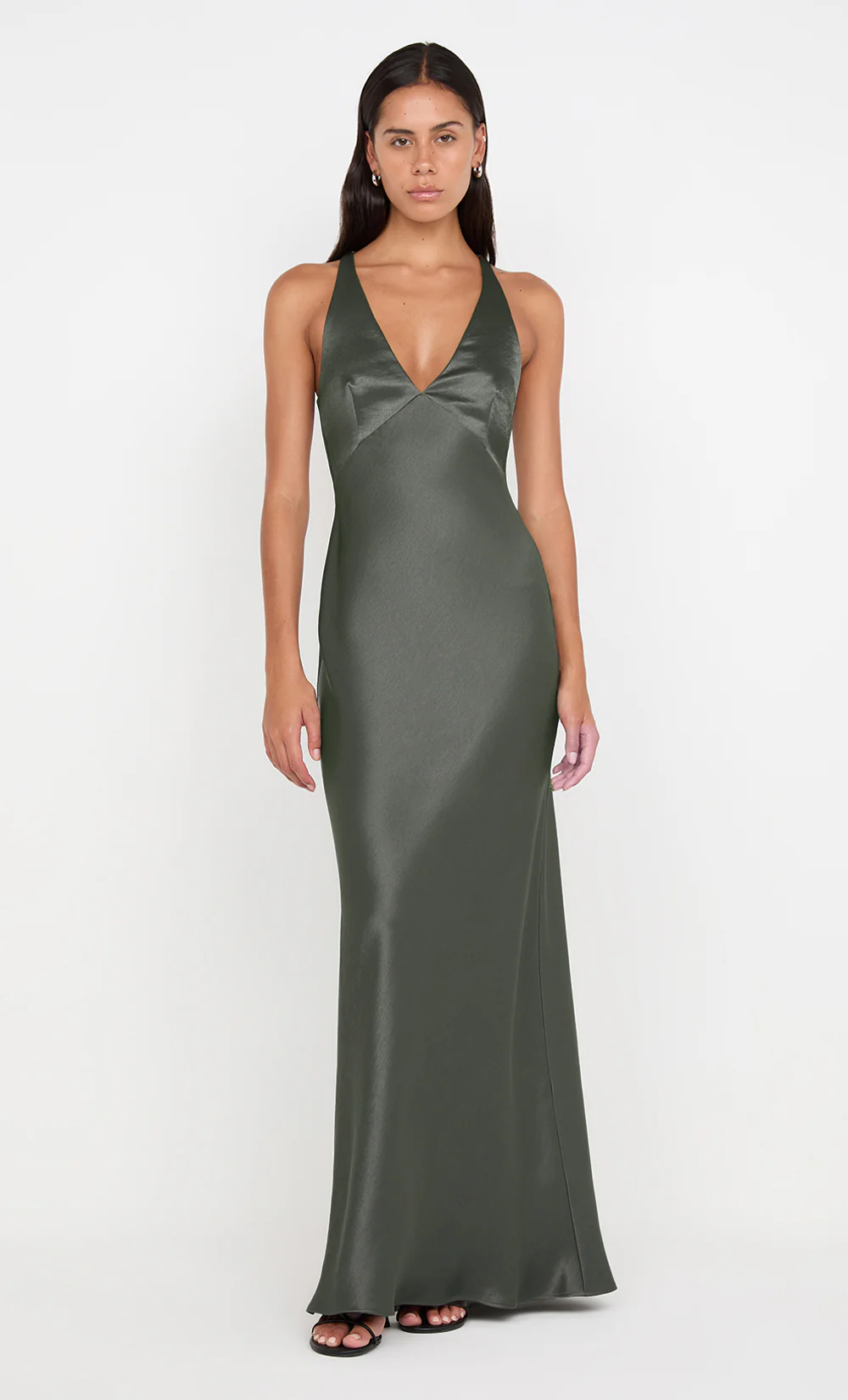THE DREAMER V NECK DRESS - DARK WILLOW OLD