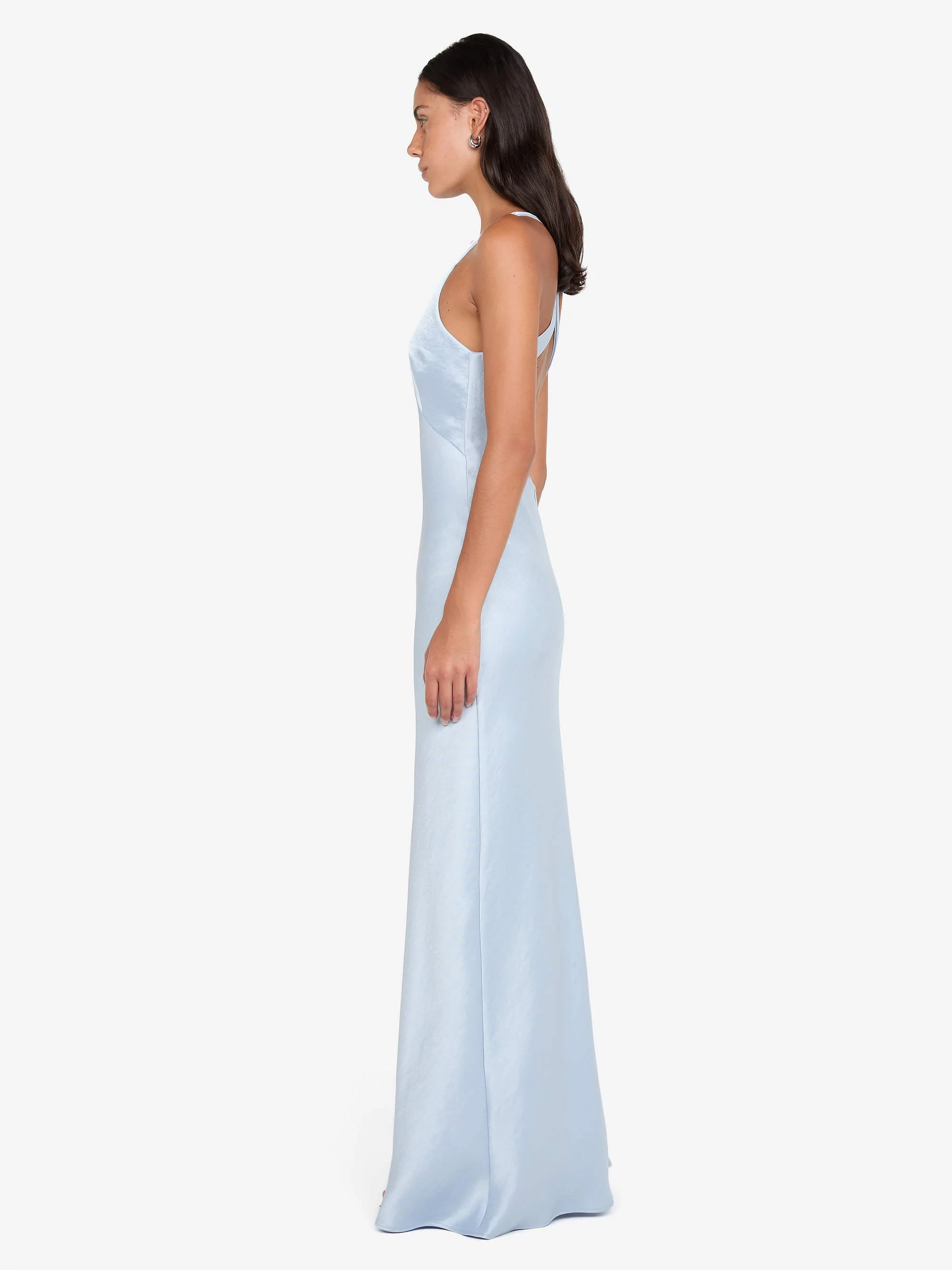 THE DREAMER V NECK DRESS - DUSTY BLUE - Image 4