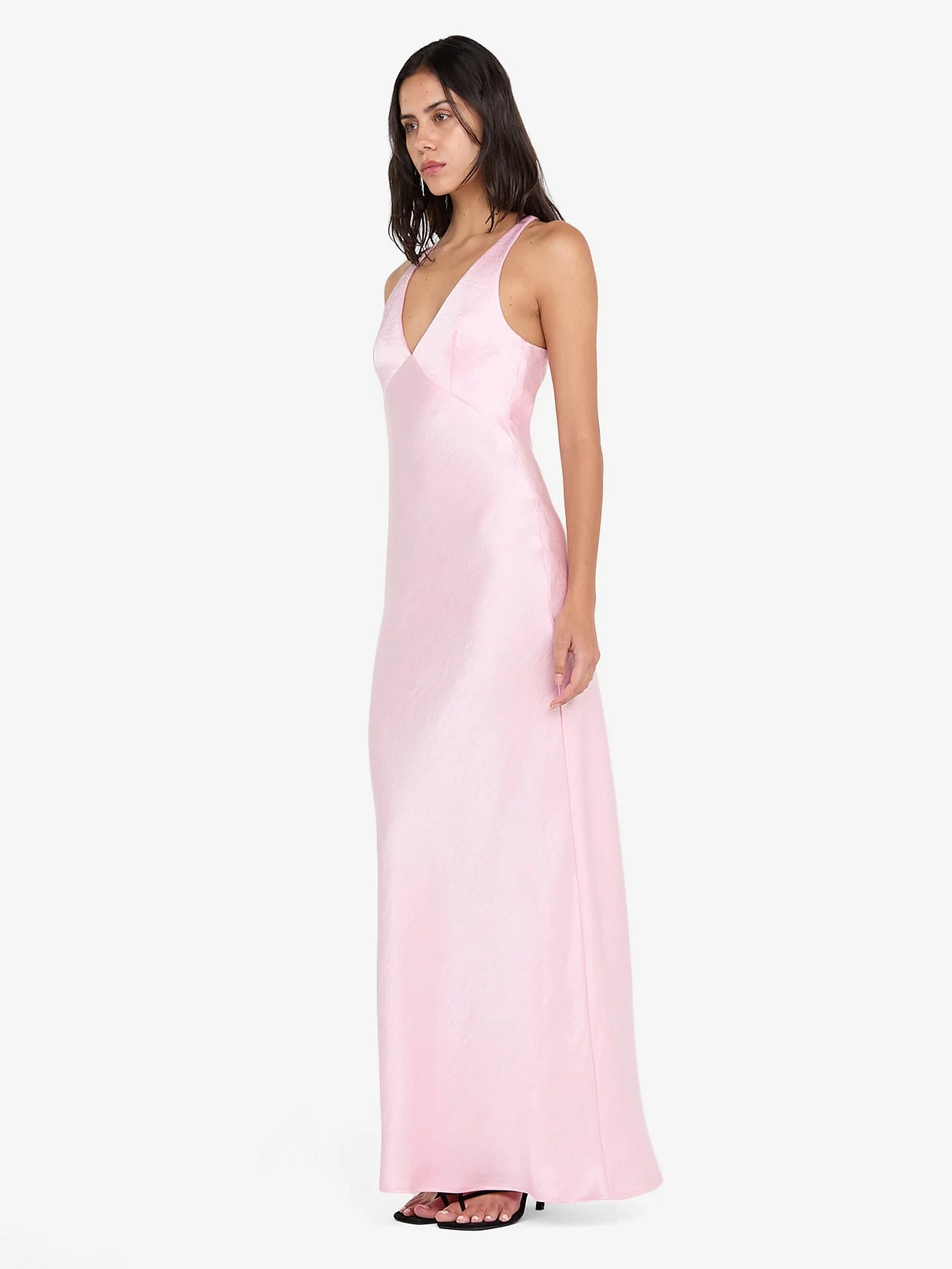 THE DREAMER V NECK DRESS - POWDER PINK - Image 3