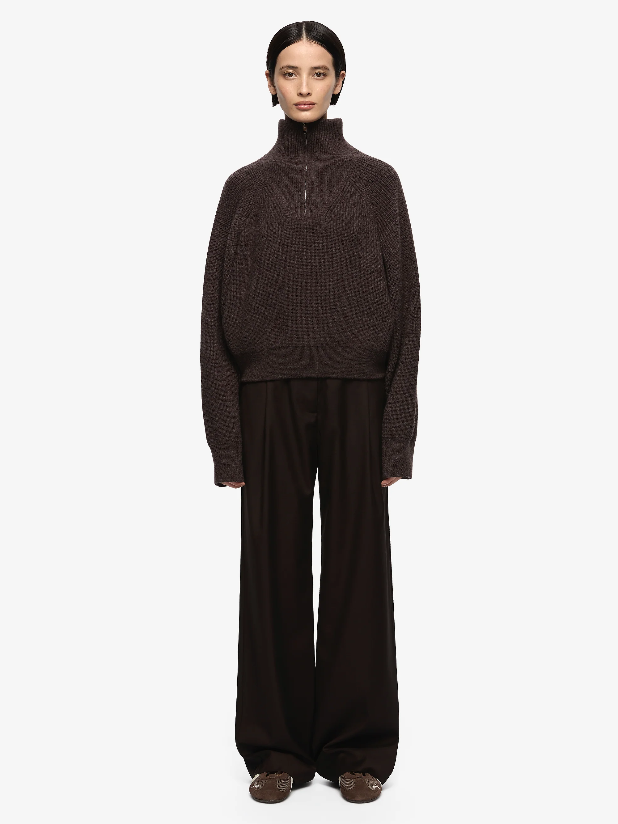 TORIE CROPPED JUMPER - DARK CHOCOLATE - Image 2