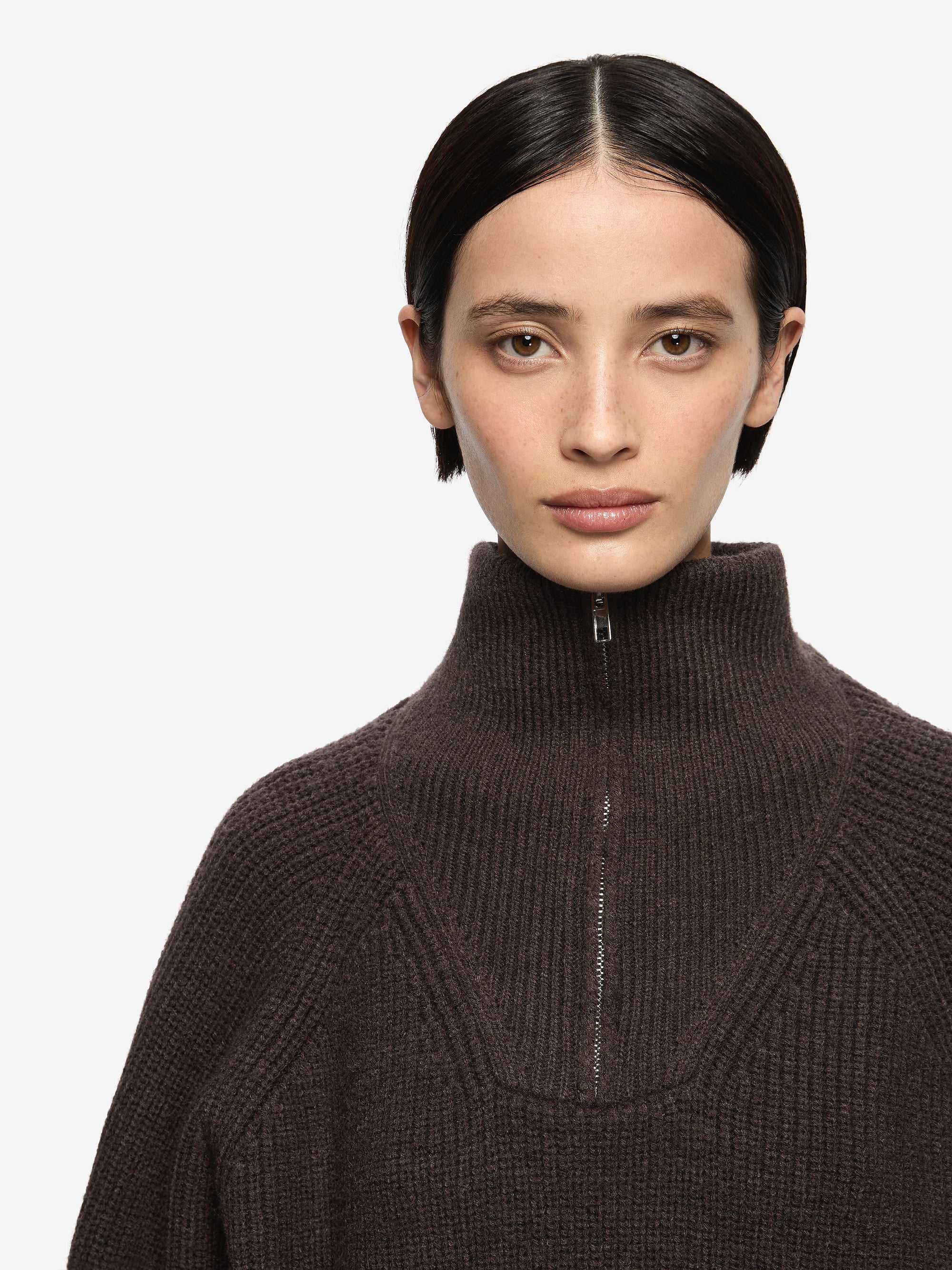 TORIE CROPPED JUMPER - DARK CHOCOLATE - Image 3