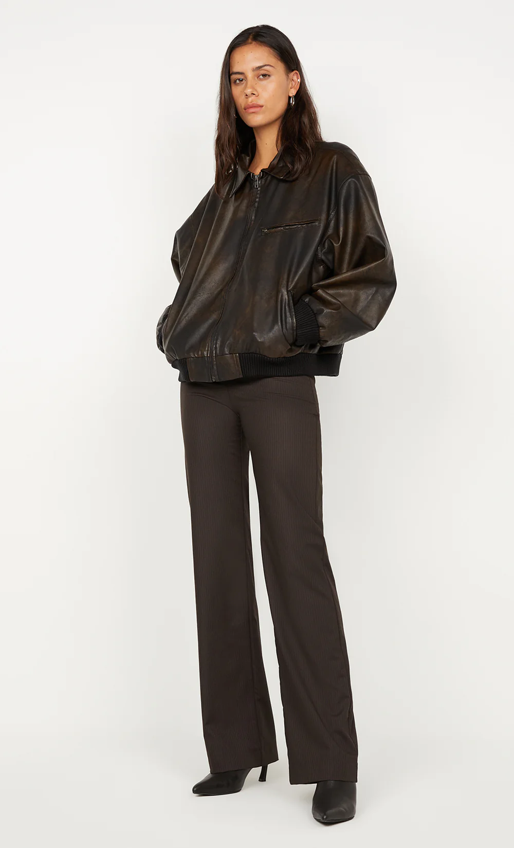 TYLA BOMBER JACKET - VINTAGE CHOC - Image 4