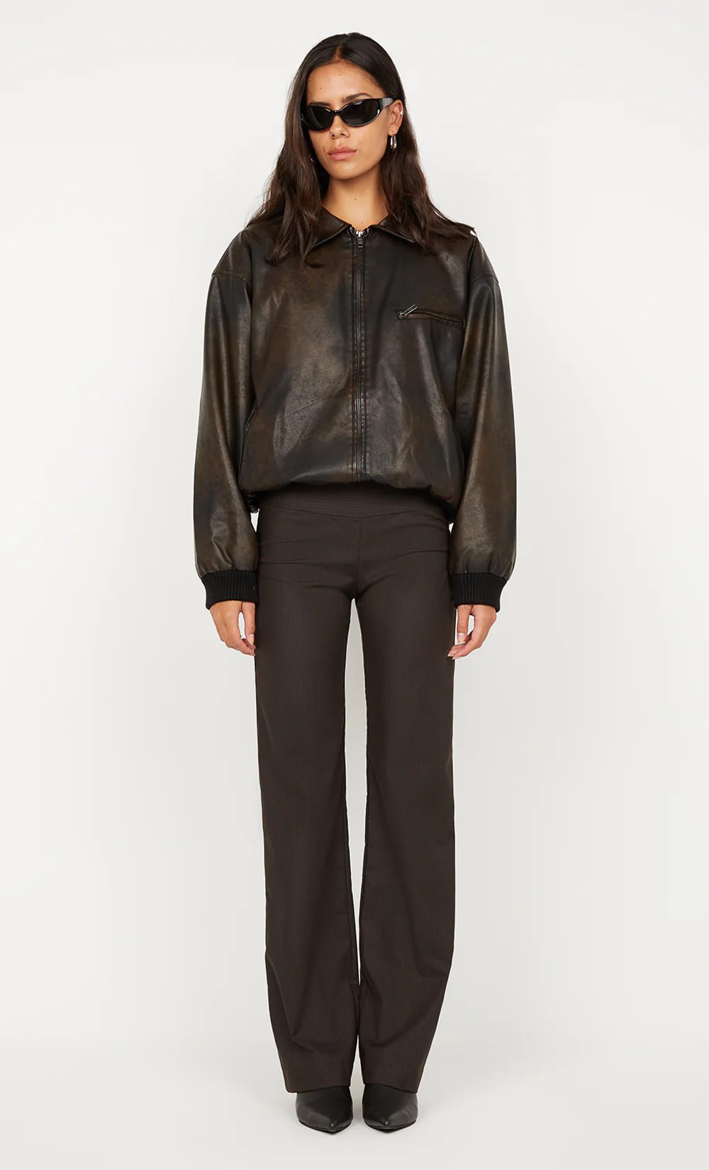 TYLA BOMBER JACKET - VINTAGE CHOC - Image 5