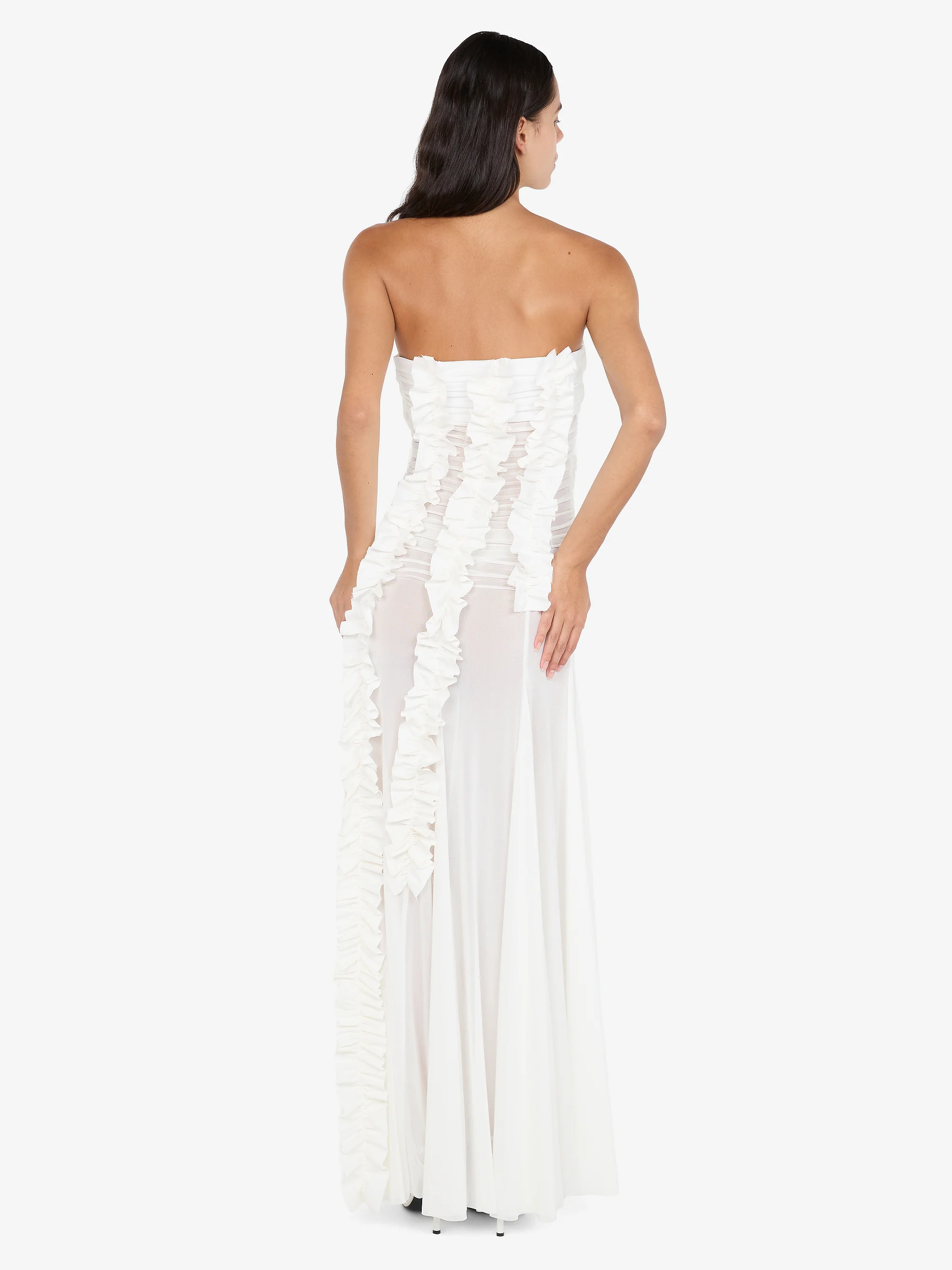 VIOLA RUFFLE GOWN - IVORY - Image 5