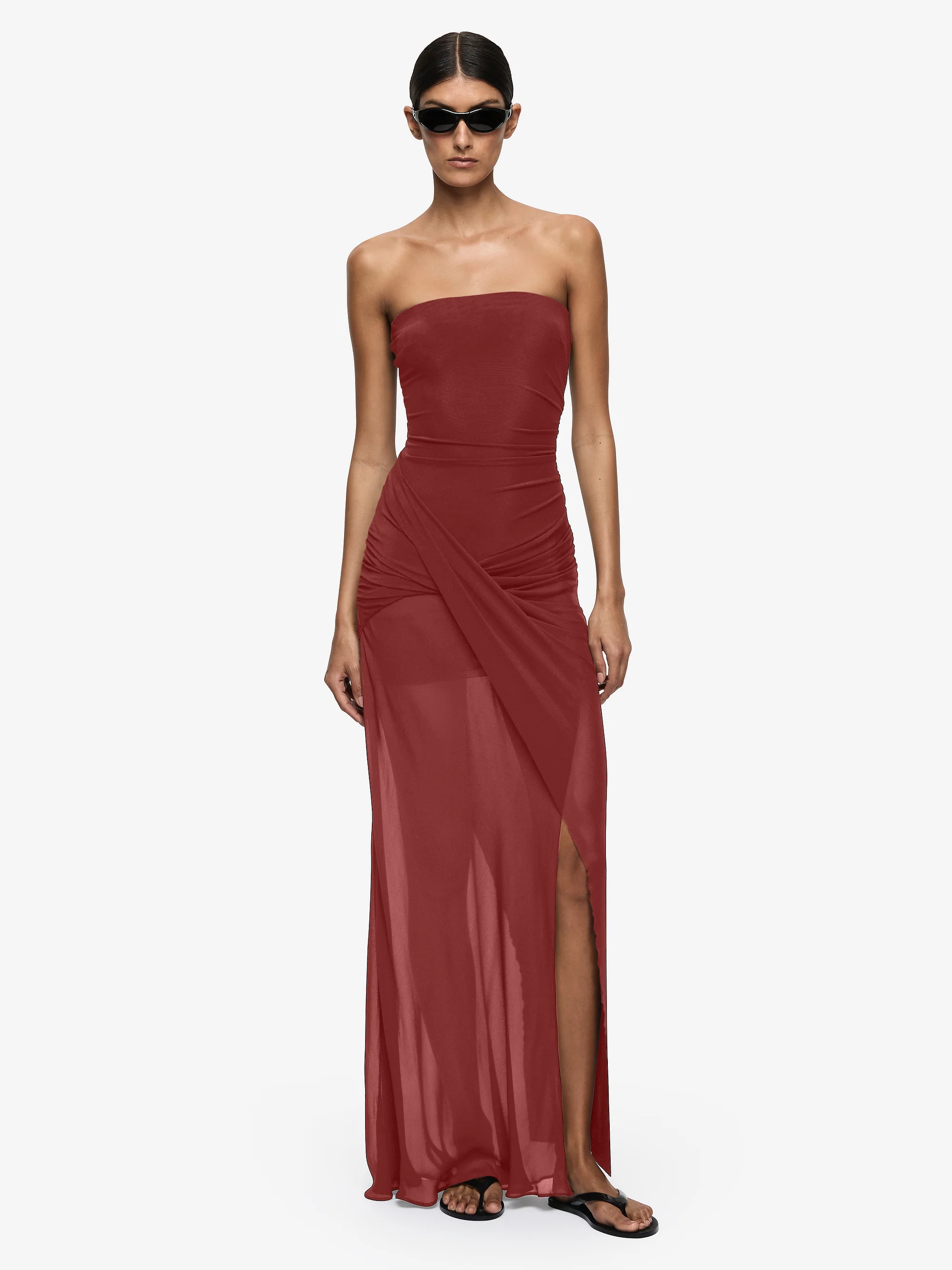 WILLORIN STRAPLESS MAXI DRESS - SANGRIA