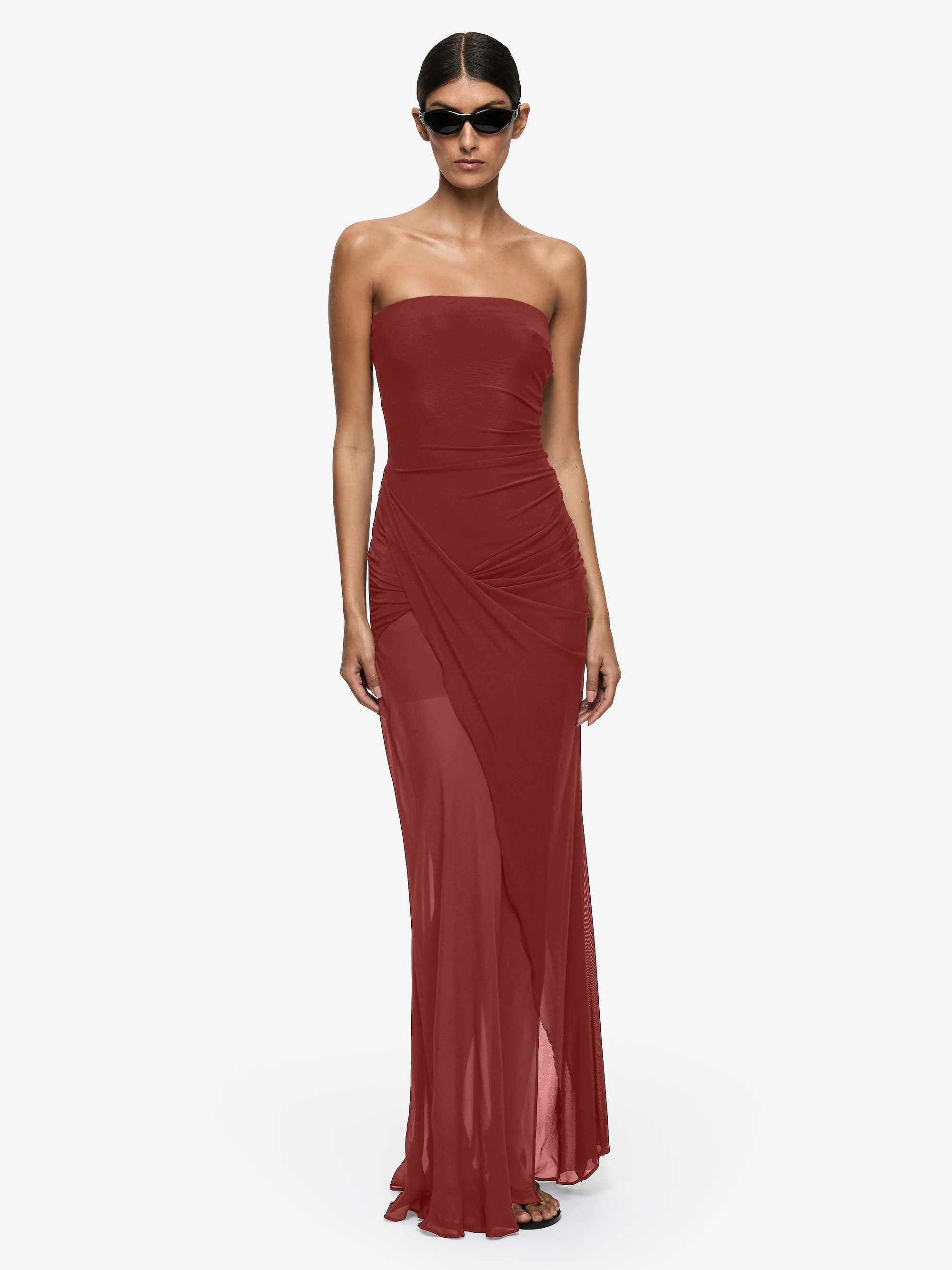 WILLORIN STRAPLESS MAXI DRESS - SANGRIA - Image 2