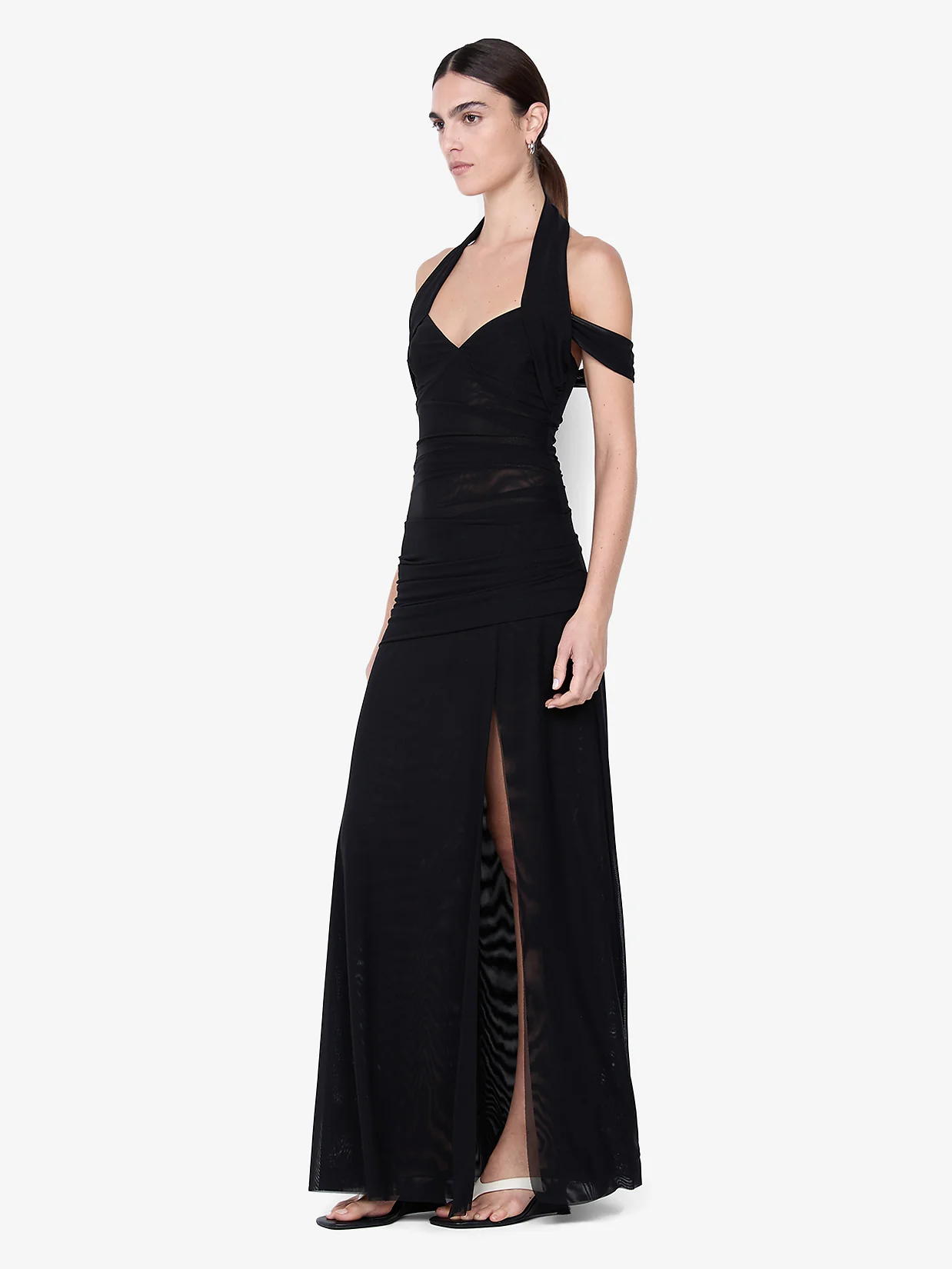 WINNIE HALTER MAXI DRESS - BLACK - Image 2