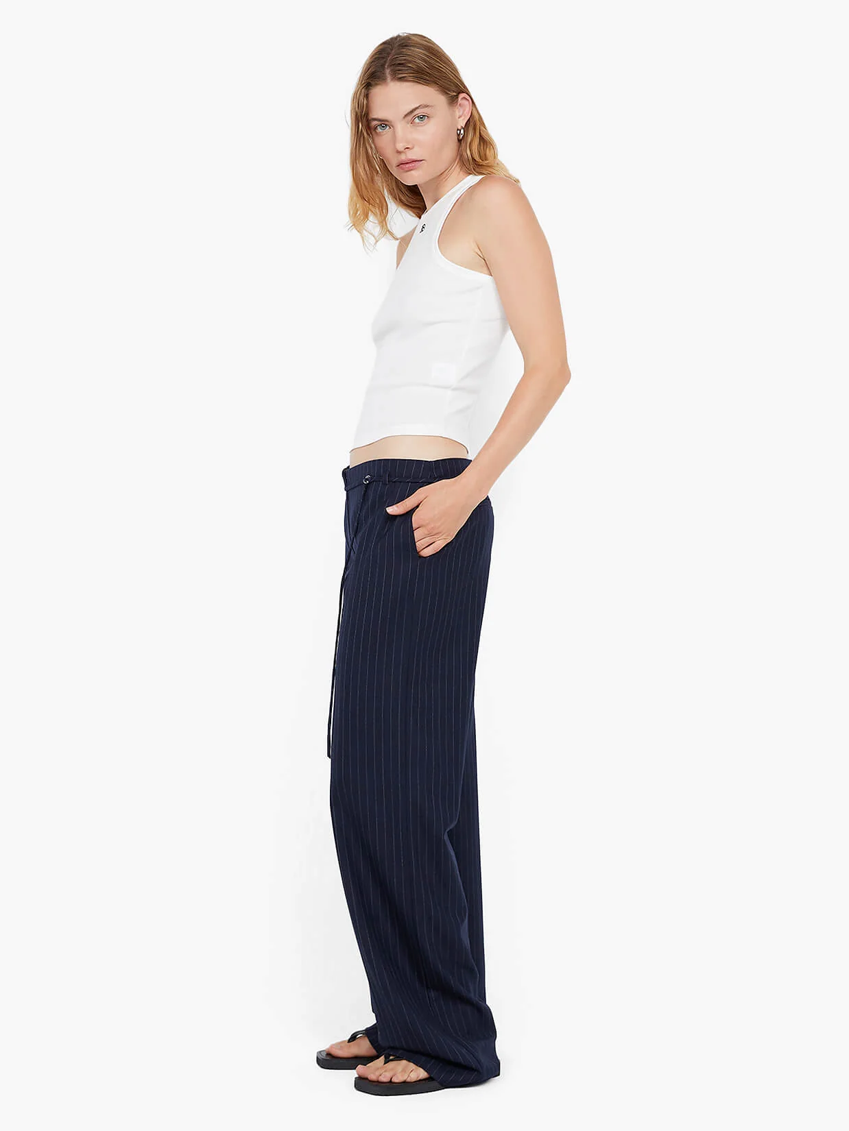 ZAYANA STRAIGHT LEG PANT - INK PINSTRIPE - Image 2