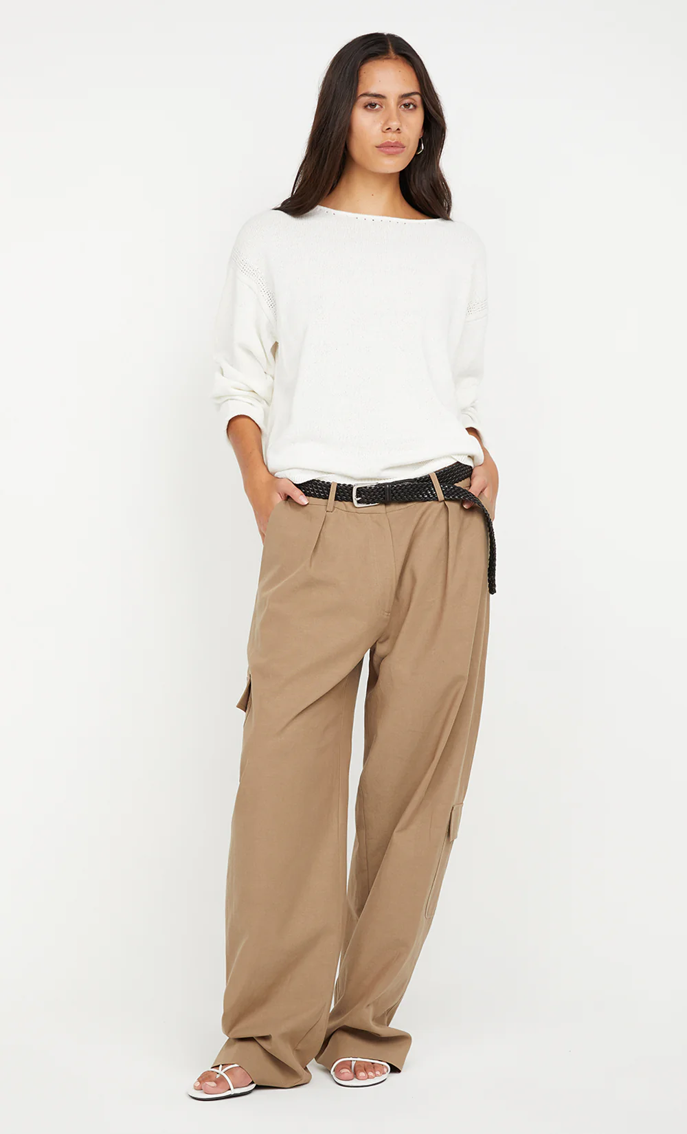 ZOE LONG SLEEVE TOP - WHITE - Image 2