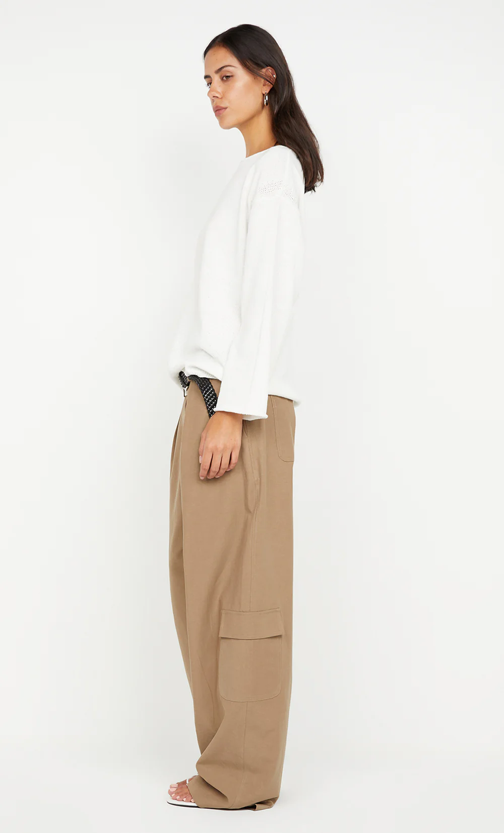ZOE LONG SLEEVE TOP - WHITE - Image 4